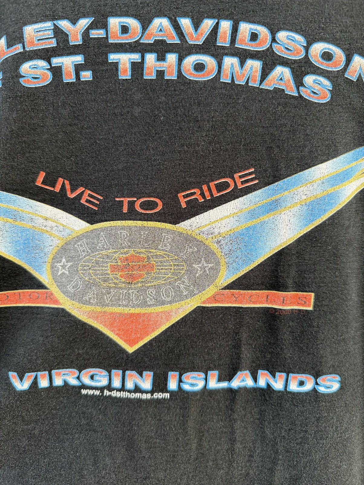 Harley Davidson Thrashed Vintage Harley Davidson Caribbean Faded Grunge Tee Size US L / EU 52-54 / 3 - 12 Thumbnail