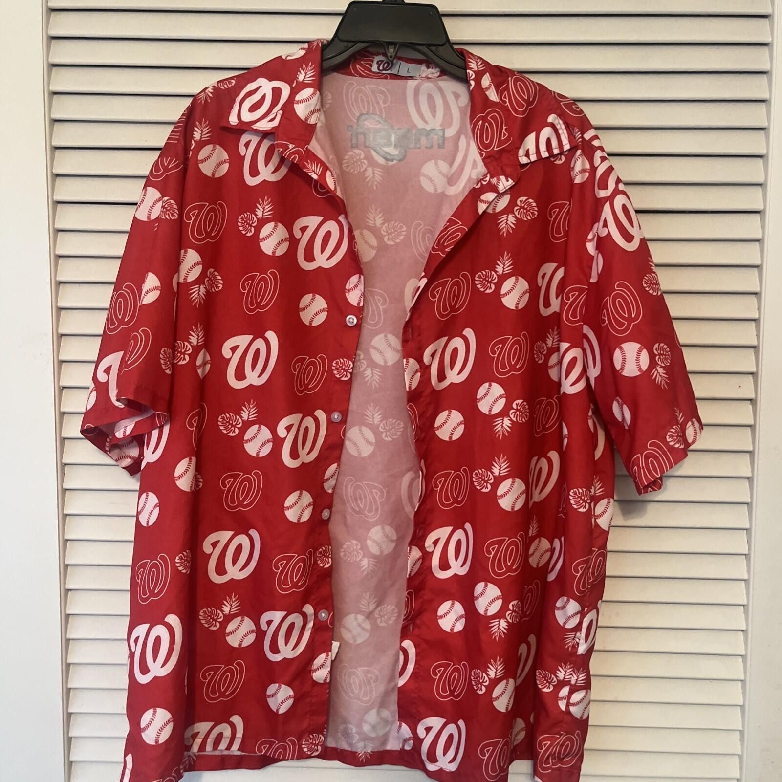 Other Washington Nationals MLB large Red Team Logo Hawaiian Shirt Size ONE SIZE - 1 Thumbnail