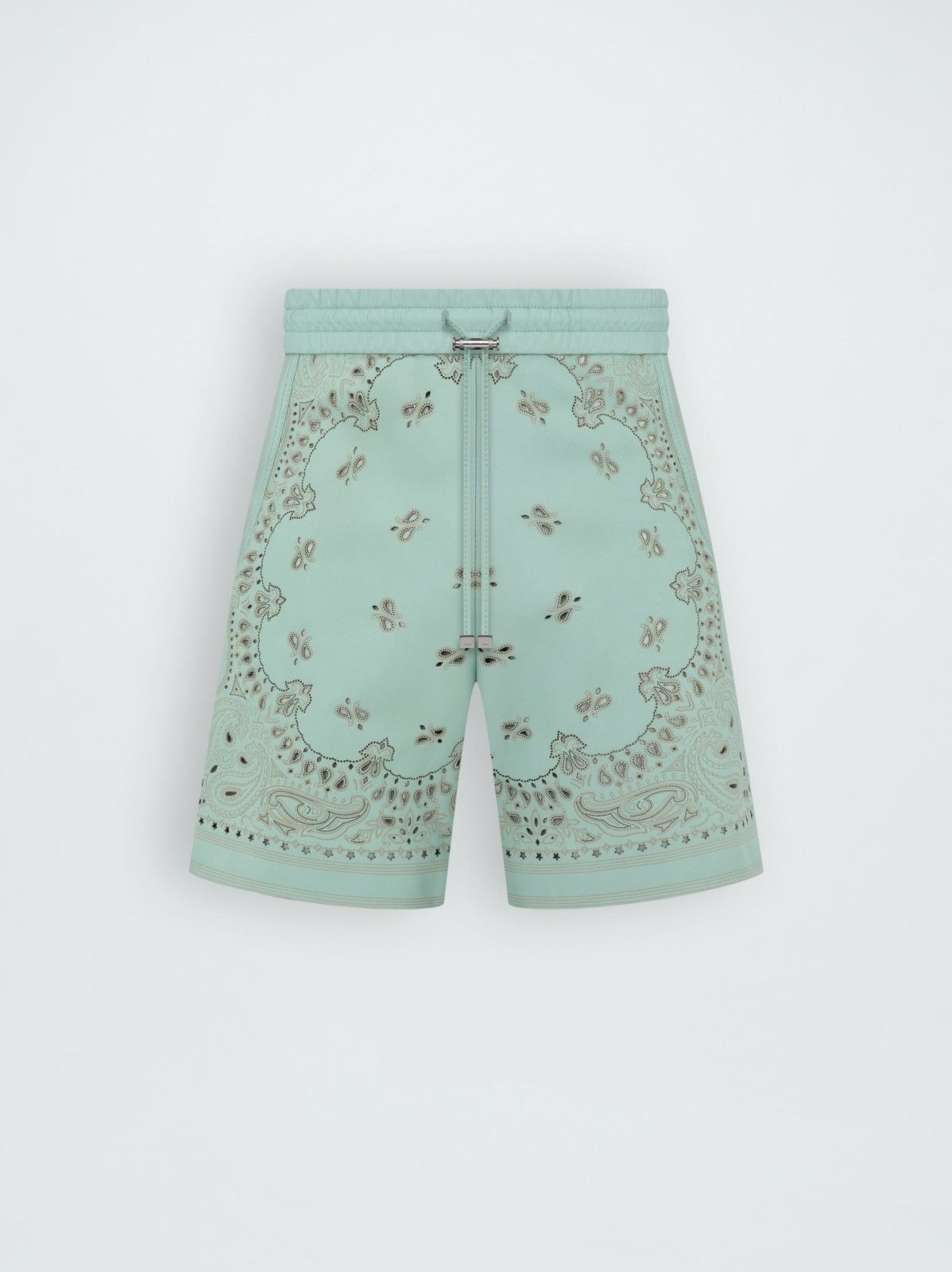 ‼️$1.9K VALUE‼️Amiri Leather Bandana Paisley Print Shorts