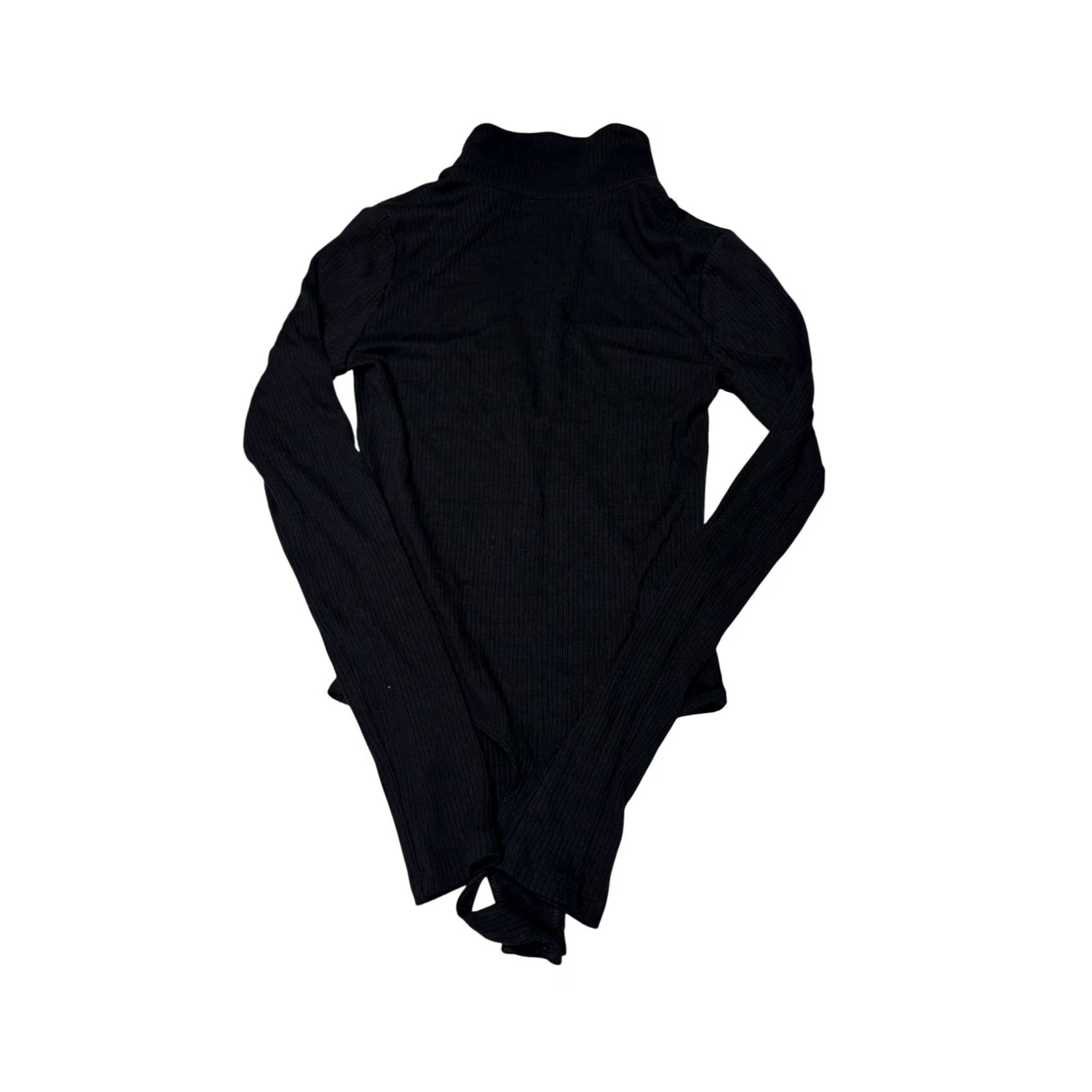 Vintage Wilfred Aritzia Black Ribbed Long Sleeve Bodysuit Small Womens Size S / US 4 / IT 40 - 4 Thumbnail