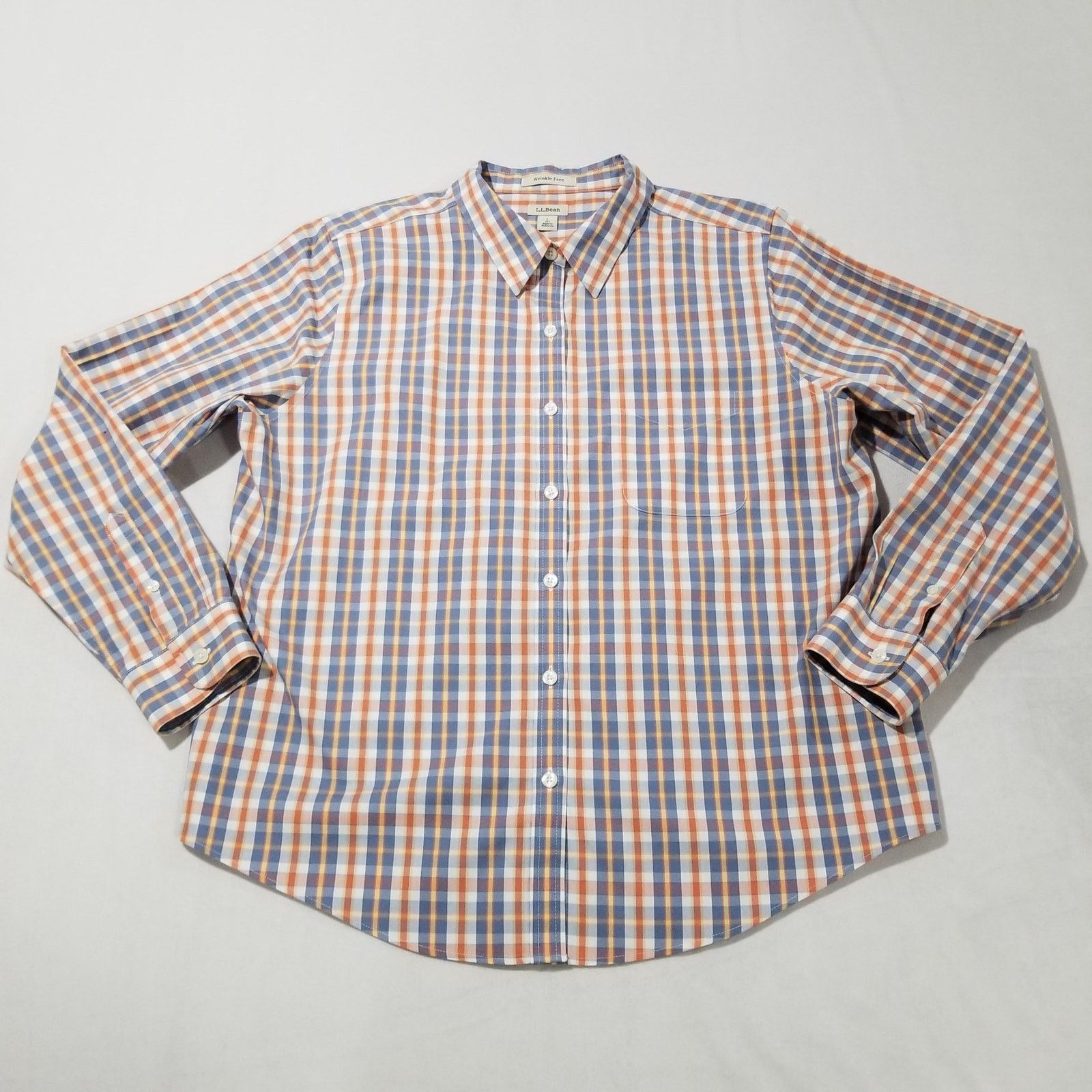 L.L. Bean LL Bean Shirt Large Petite Wrinkle Free Long Sleeve Preppy Size L / US 10 / IT 46 - 8 Thumbnail