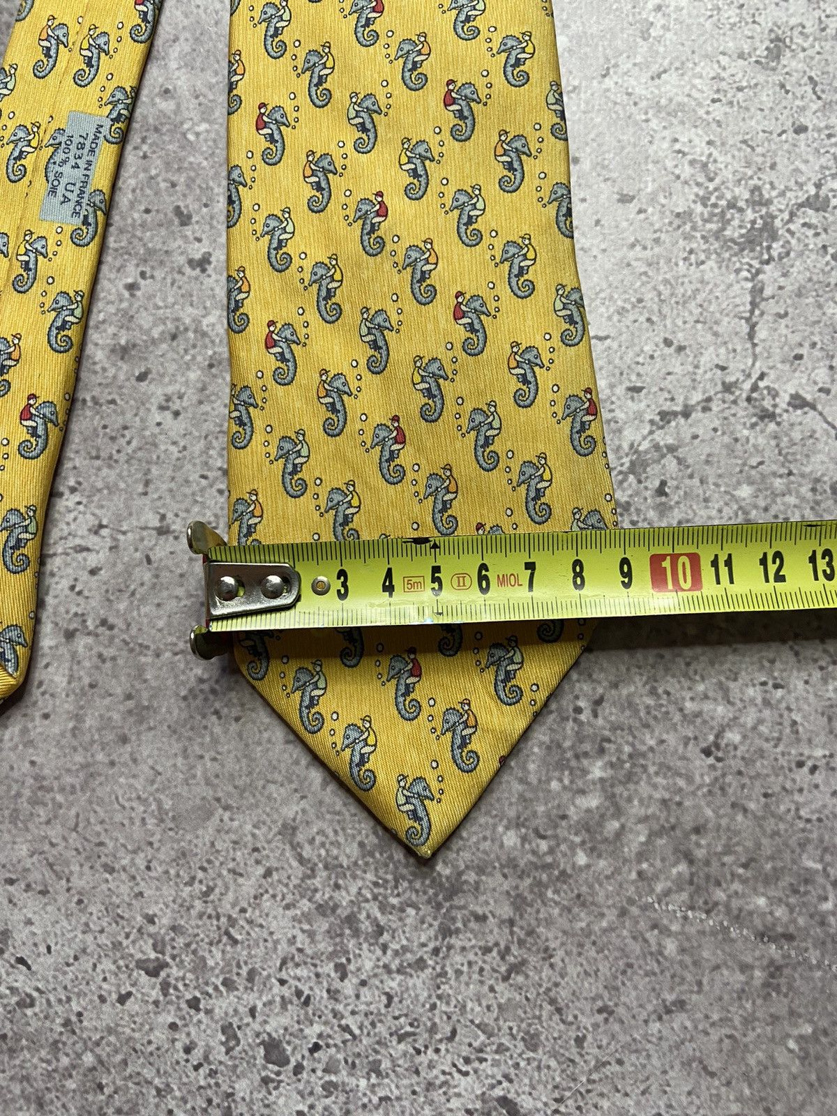 Hermes Hermes 100% silk Tie Seahorse Jockey France Size ONE SIZE - 10 Thumbnail