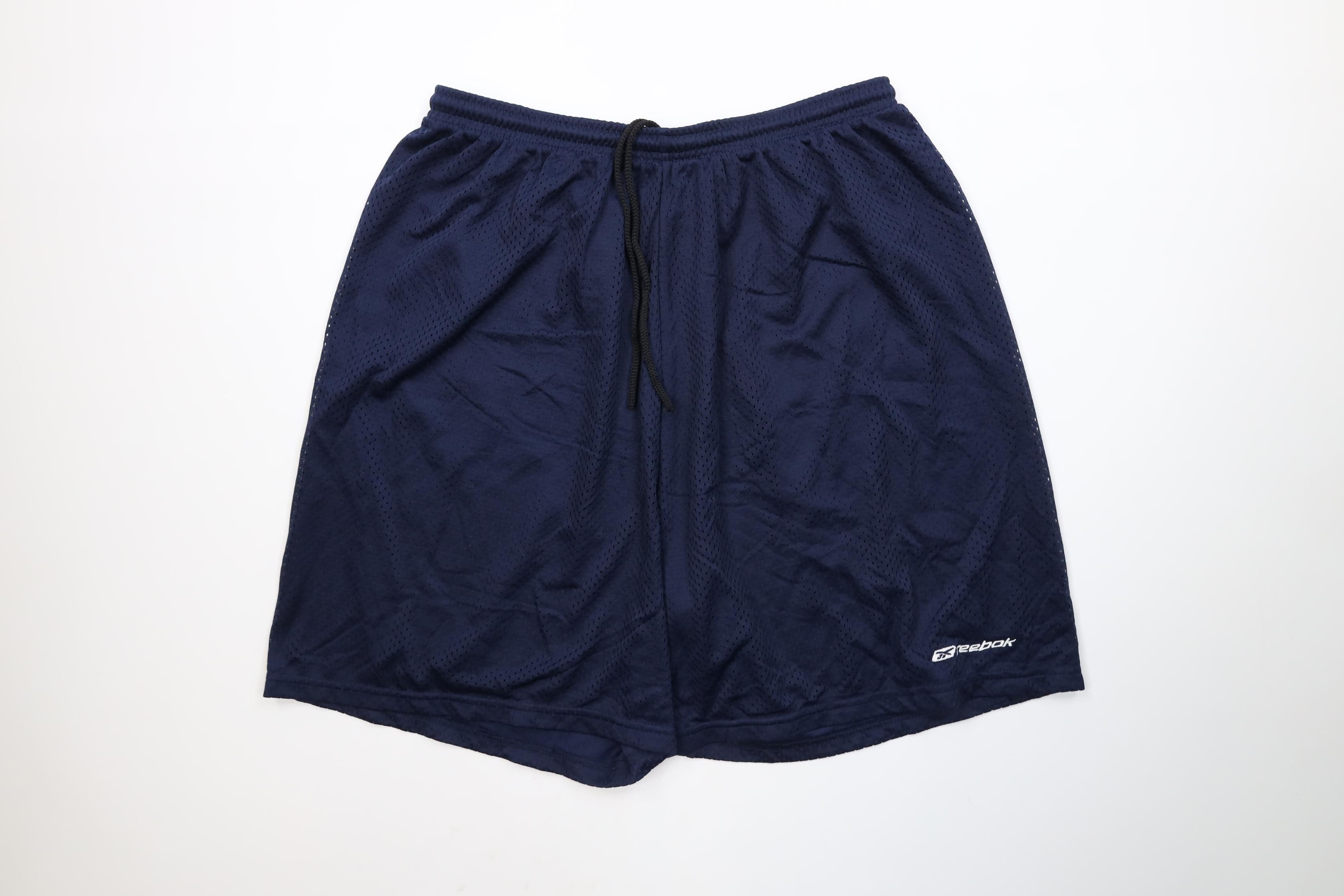 Reebok Vintage 90s Y2K Reebok Above Knee Mesh Shorts Navy Blue Size US 34 / EU 50 - 1 Thumbnail