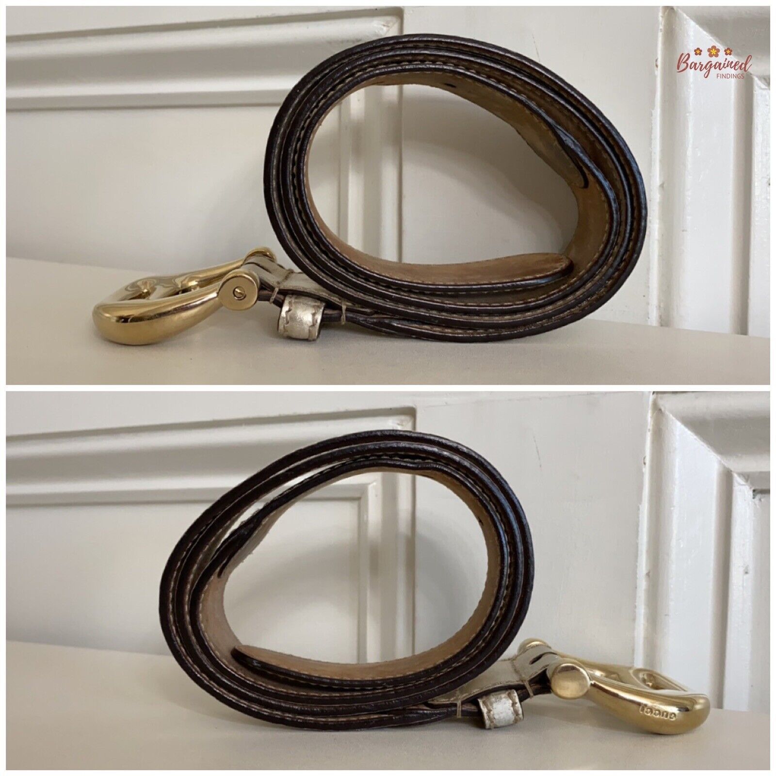 Gucci Gucci White GG Embossed Guccissima Leather Gold Buckle Belt Size 30 - 3 Thumbnail