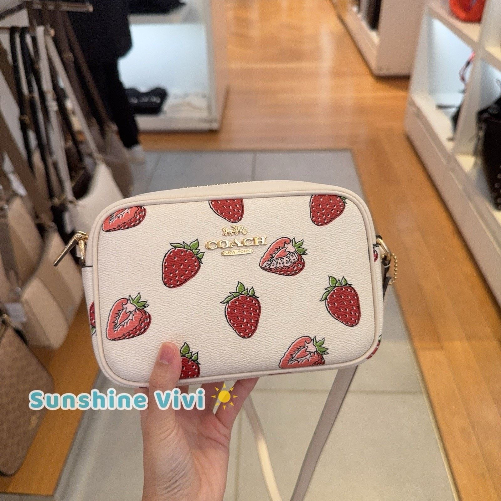 NWT Coach Mini Jamie Camera Bag Strawberry Pink Cba80 Chalk, Women's