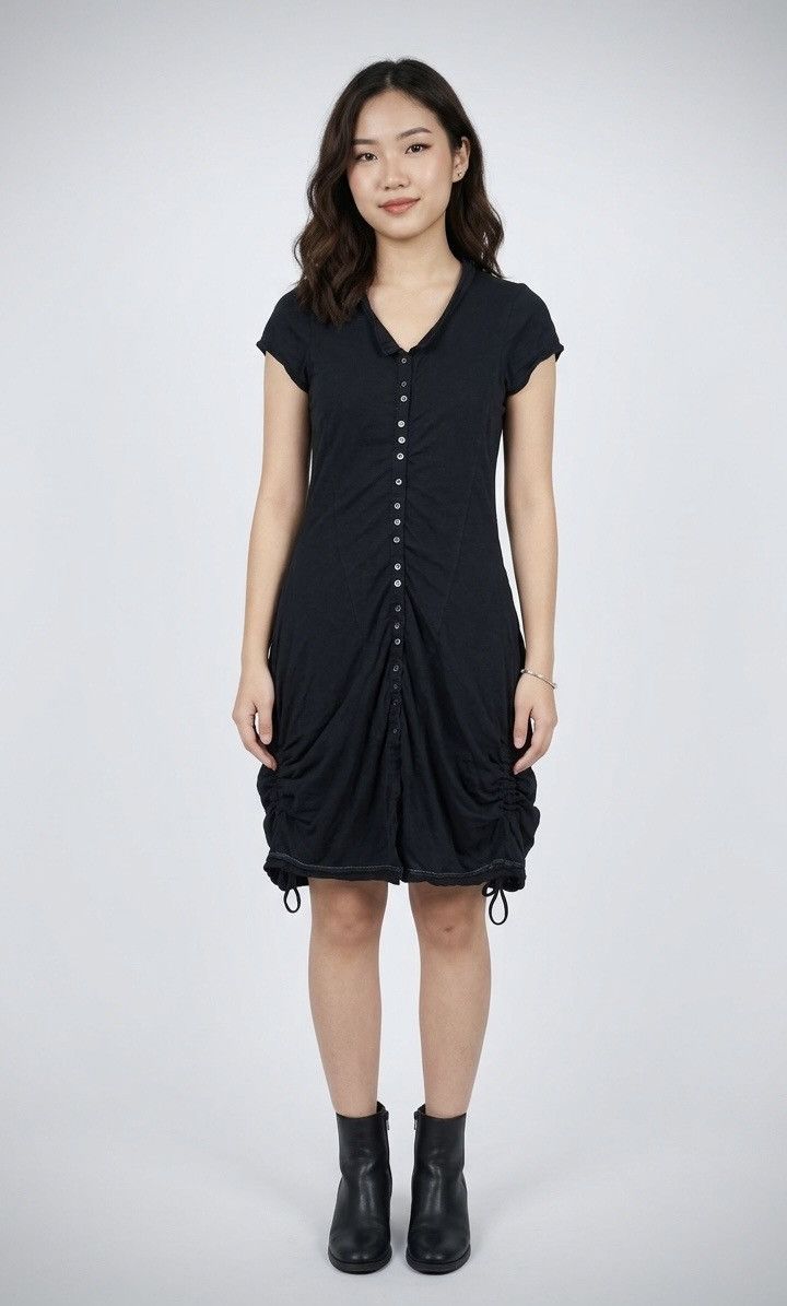 Marithe + Francois Girbaud Archive MFG Ruched Bubble Hem Dress Grunge Avant Garde Size S / US 4 / IT 40 - 1 Thumbnail