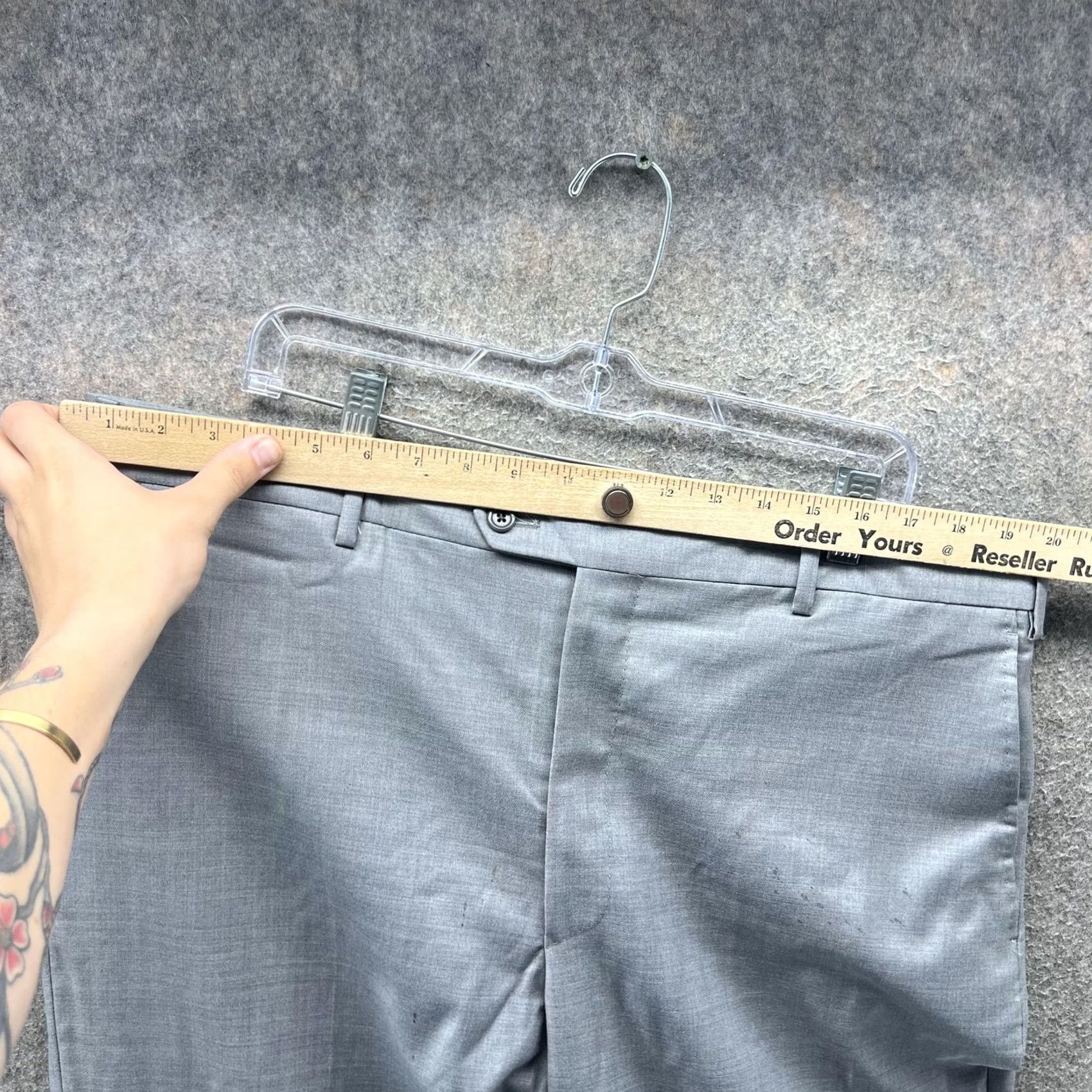 Saks Fifth Avenue Saks Fifth Avenue Dress Pants Mens 44 Gray Classic Flat Front Straight Leg Pants Mens 44 Gray Classic Fit Front Flat Straight Size US 44 / EU 60 - 4 Thumbnail