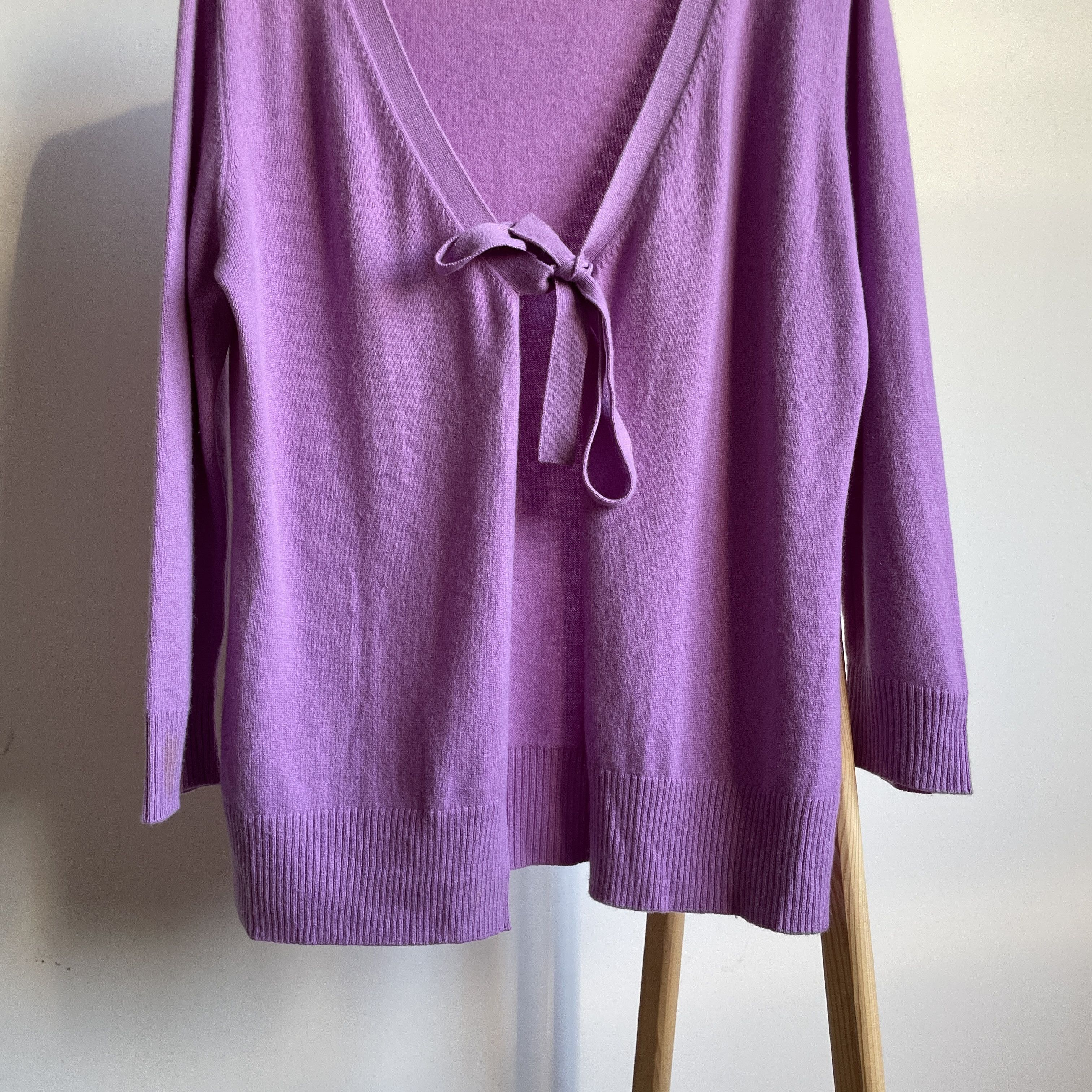 Allude Allude Womens Tie Front Cashmere Cardigan Size L Size L / US 10 / IT 46 - 4 Thumbnail
