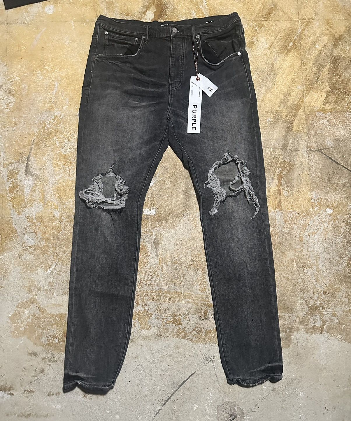 Purple Brand Purple Brand Denim Black Jeans With Knee Rips Size 36 Size US 36 / EU 52 - 2 Thumbnail