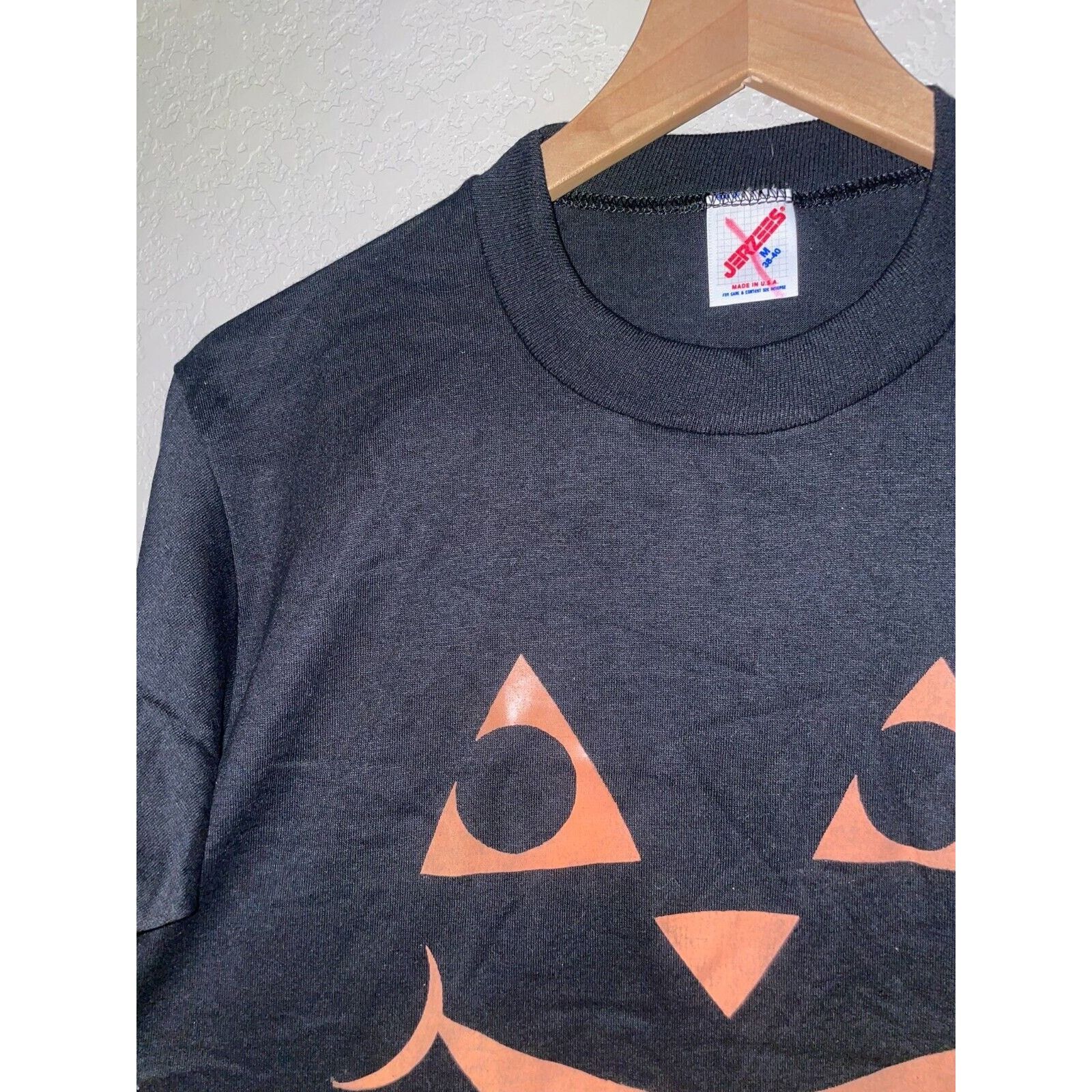 Jerzees 1980s Halloween Jackolantern Pumpkin Black Shirt 80s VTG M Size US M / EU 48-50 / 2 - 3 Thumbnail