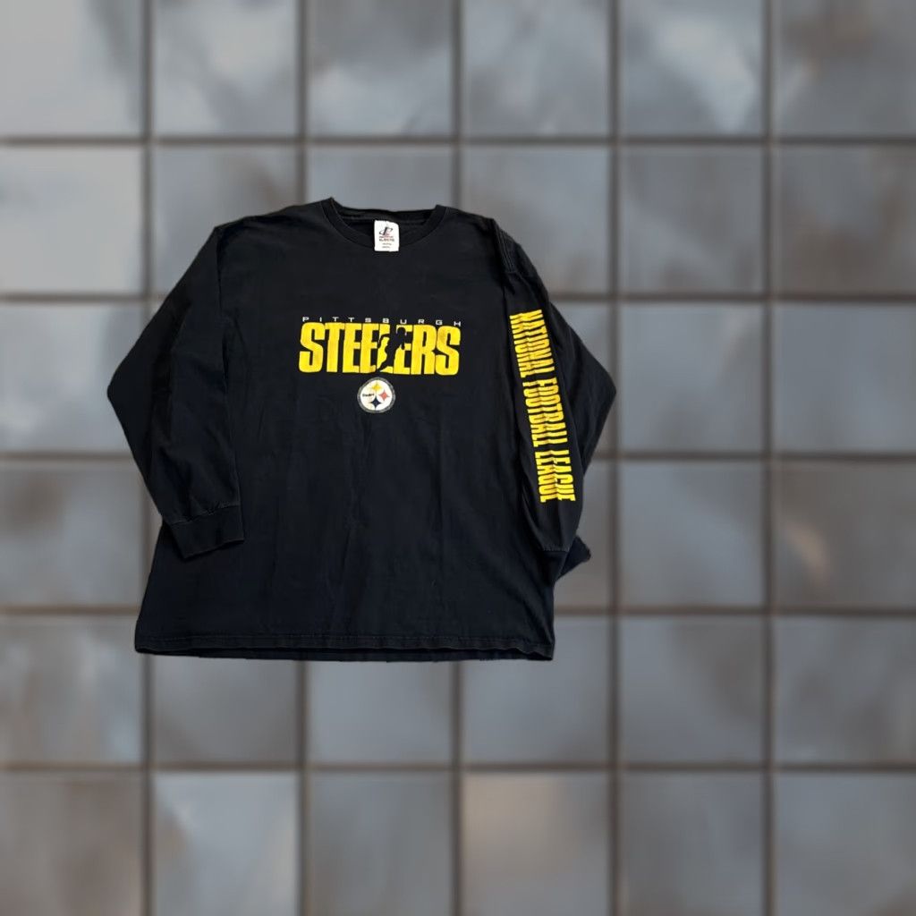 Logo Athletic VINTAGE Logo Athletic Pittsburgh Steelers NFL Men’s Long Sleeve T-Shirt XL BLACK 90s Logo Athletic Mens Long Sleeve Tee Size US XL / EU 56 / 4 - 1 Thumbnail