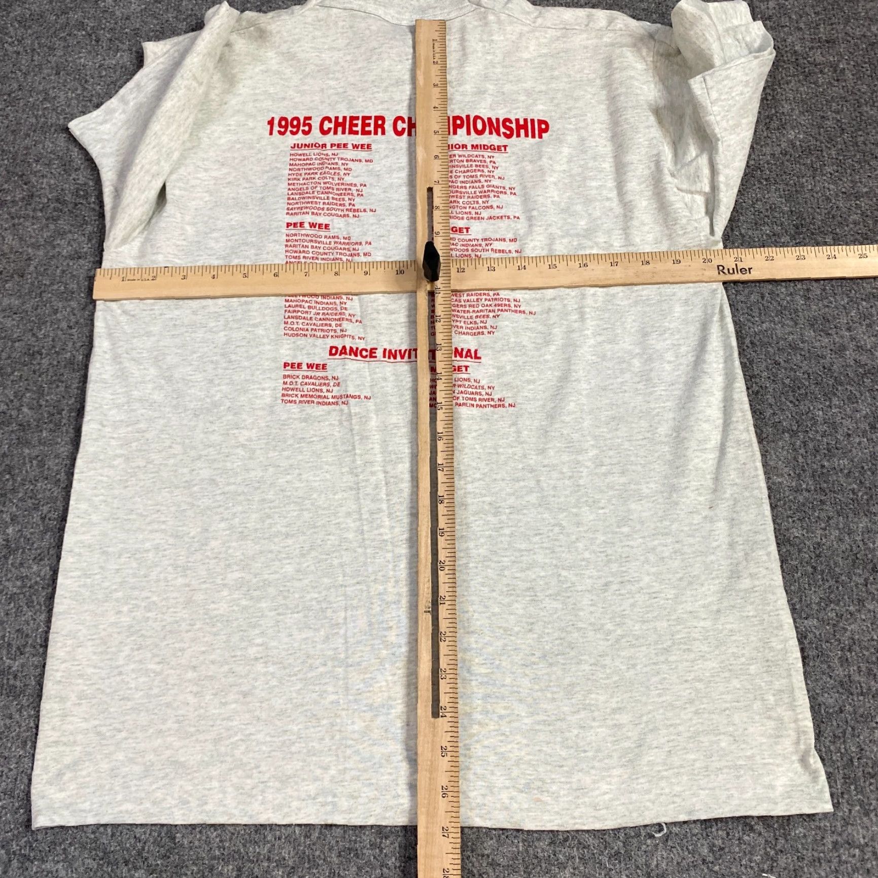 Vintage VINTAGE Rutgers University T-shirt Gray L Cheerleading Championship 1995 Double Sided Mens Womens Unisex Adults Shirt Size US L / EU 52-54 / 3 - 5 Thumbnail