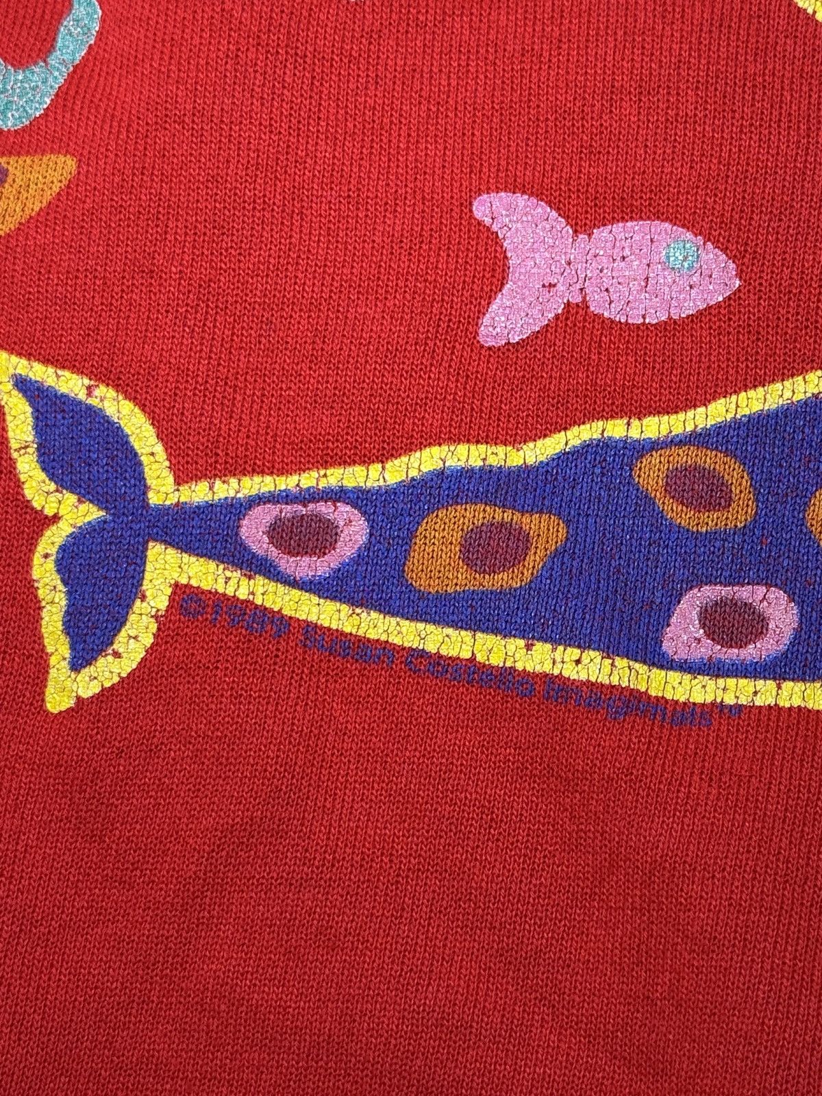 Vintage 80s Gray Whale Sweatshirt Womens 23x22 Boxy Fish Crewneck Size M / US 6-8 / IT 42-44 - 4 Thumbnail