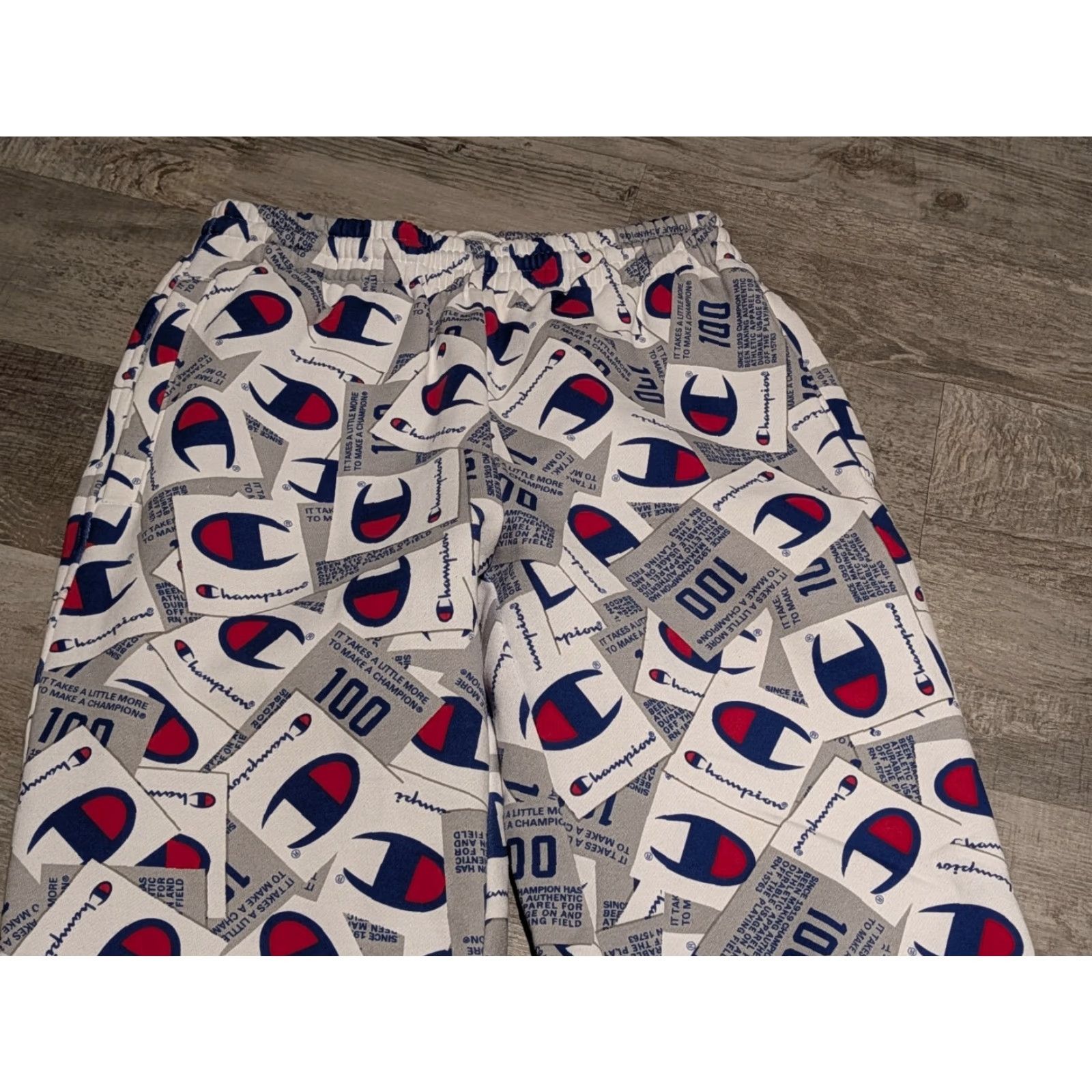Champion Champion Sweatpants 3.0 Super Fleece Thick Sweat Pants Allover Tag Scatter Script Sz S White Unisex Adults Size US 29 - 3 Thumbnail