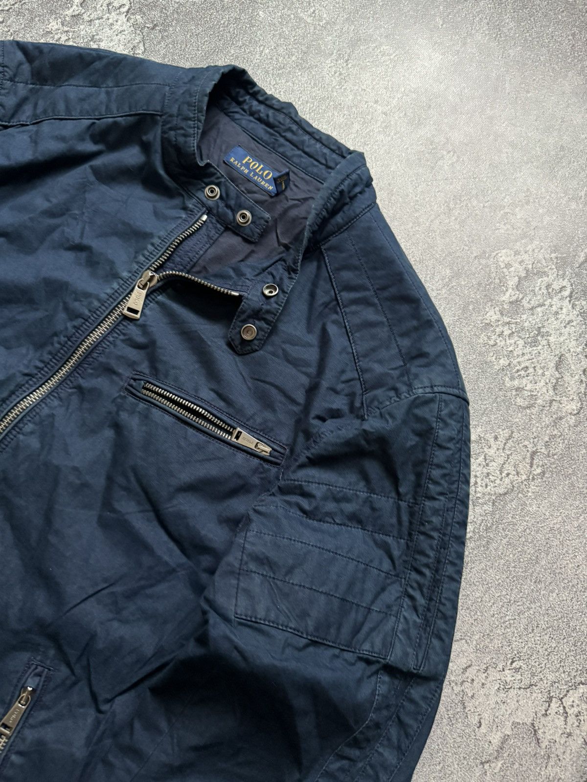 Polo Ralph Lauren × Vintage Polo Ralph Lauren XXL zip bomber style denim bike jacket 00s Size US XXL / EU 58 / 5 - 9 Thumbnail
