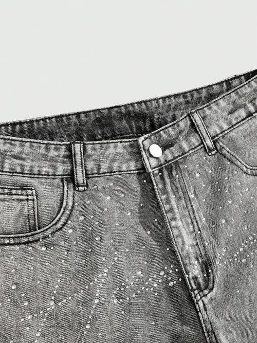 Japanese Brand Fujita x Yumi VINTAGE rhinestone Y2K DRIP denim shorts Size US 36 / EU 52 - 8 Thumbnail