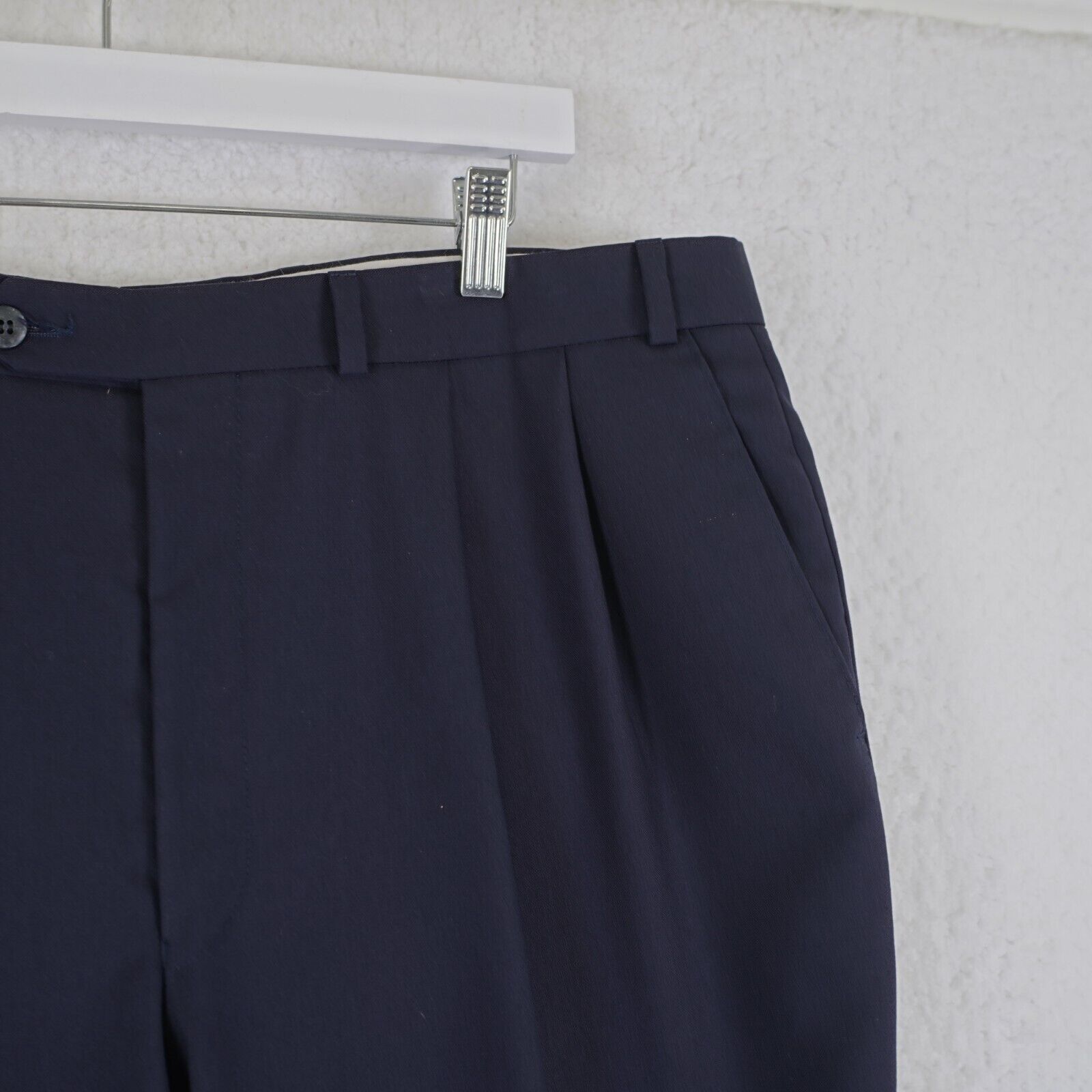 Lauren Ralph Lauren Chaps Ralph Lauren Wool Blue Pleated Cuffed Mid Rise Dress P Size 38R - 3 Thumbnail
