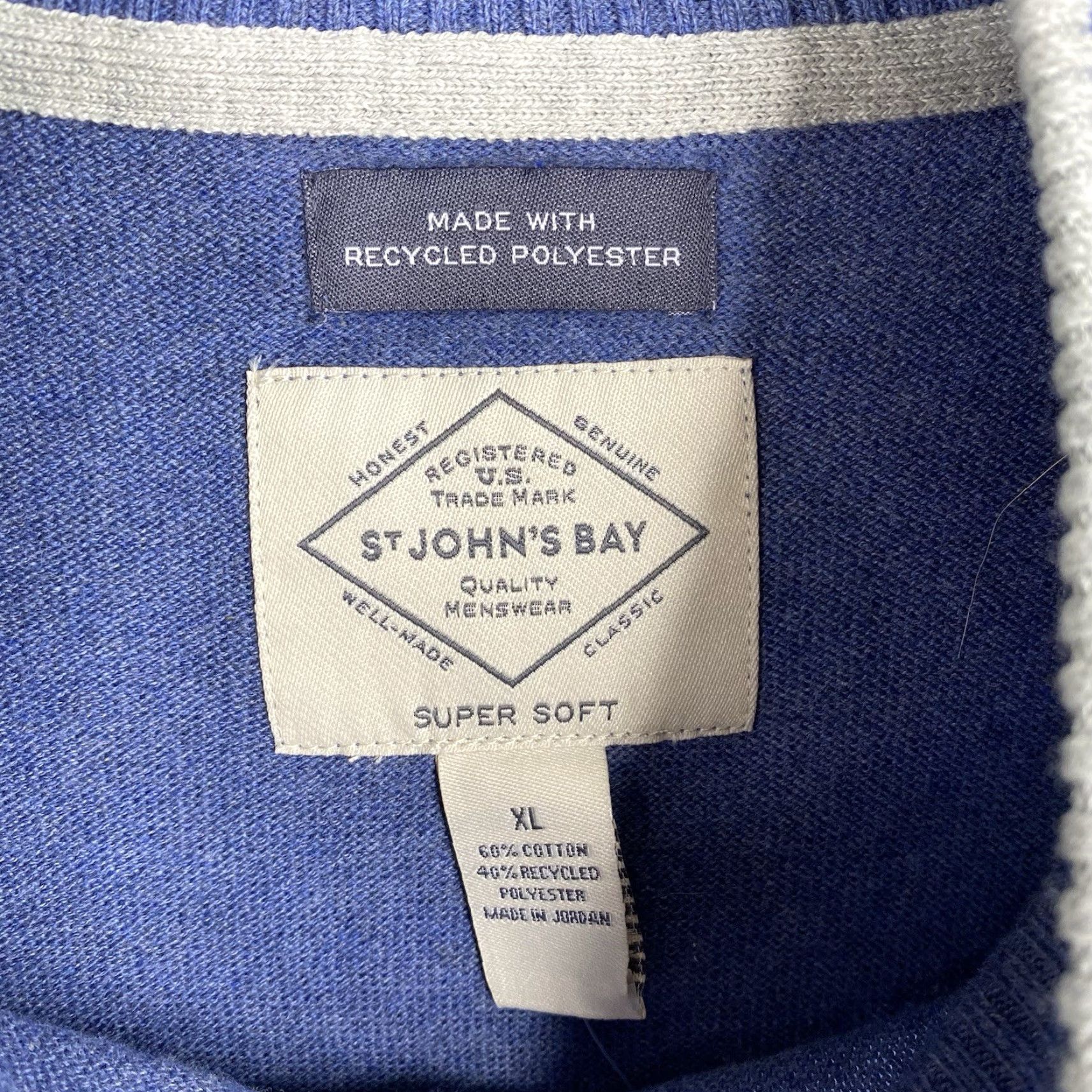 Vintage St Johns Bay Mens 1/4 Zip Pullover Sweater XL Blue NWT 1/4 Zip Mock Neck Pullover Sweat... Size US XL / EU 56 / 4 - 3 Thumbnail