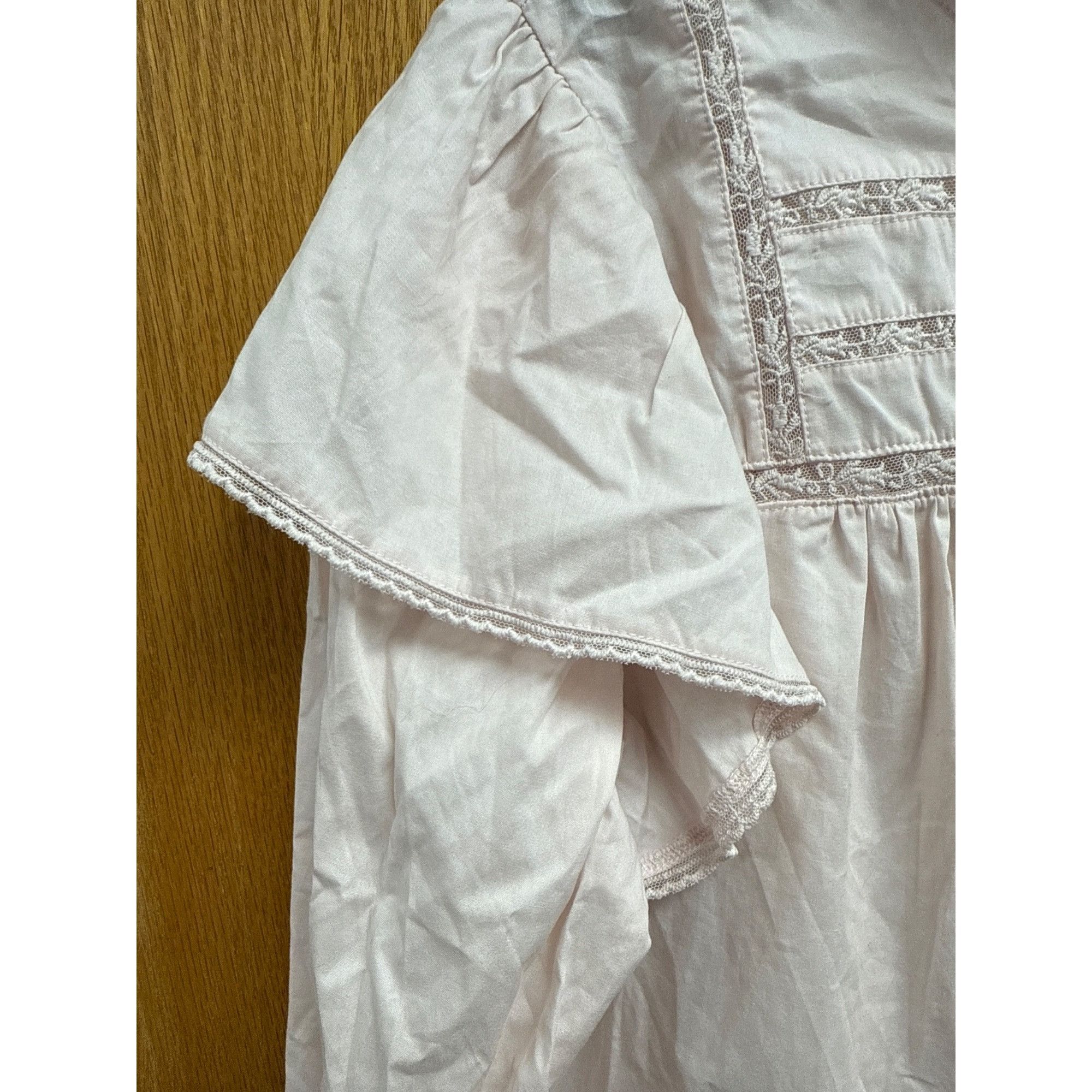 Other Wild Fable Dusty Pink Lace Detail Ruffle Long Sleeve Mini Dr Size M / US 6-8 / IT 42-44 - 6 Thumbnail