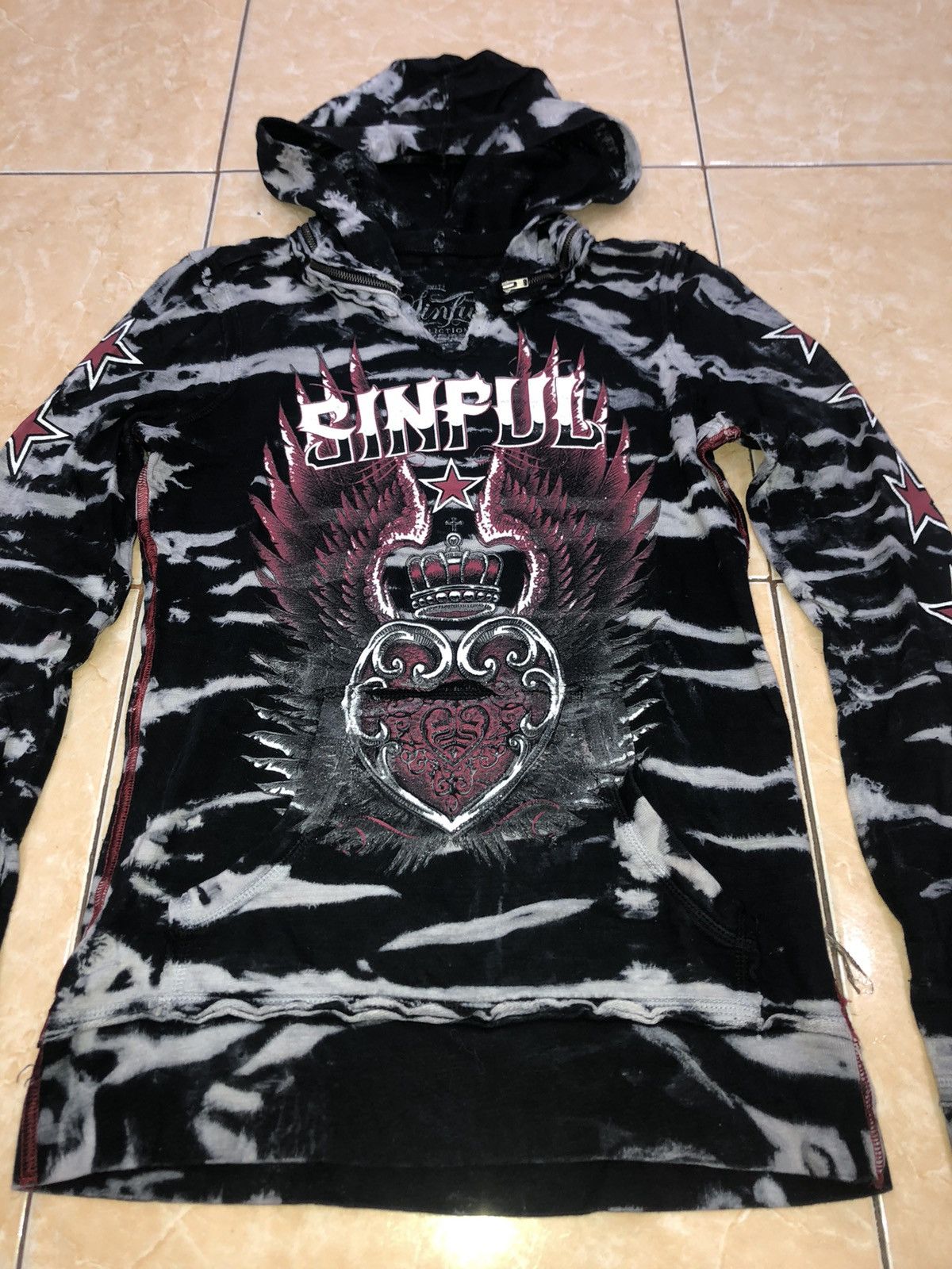 Affliction Y2K Affliction “SINFUL” Hoodie Gothic grunge style Size US S / EU 44-46 / 1 - 2 Thumbnail