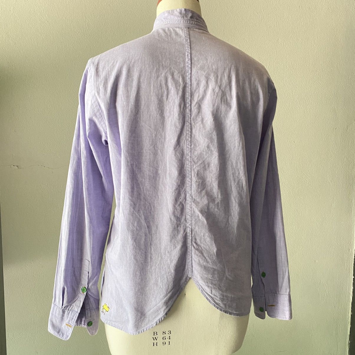 Frapbois FRAPBOIS Bright Lavender Mandarin Collar Button-Up Shirt Size M / US 6-8 / IT 42-44 - 20 Thumbnail