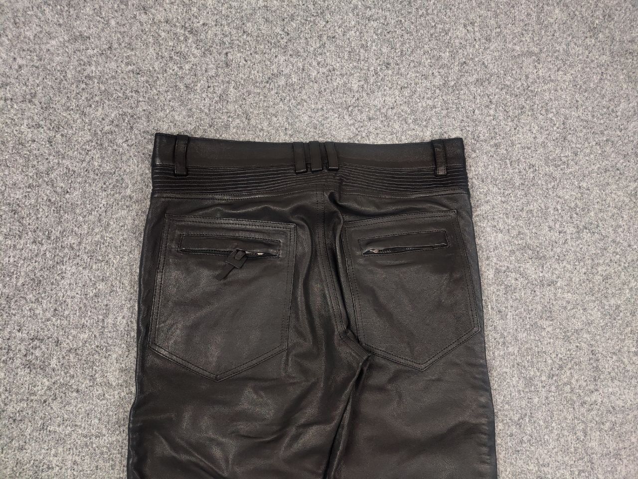 Japanese Brand Gardeur Design Perfect leather Pants Balmain Biker style Size US 32 / EU 48 - 12 Thumbnail