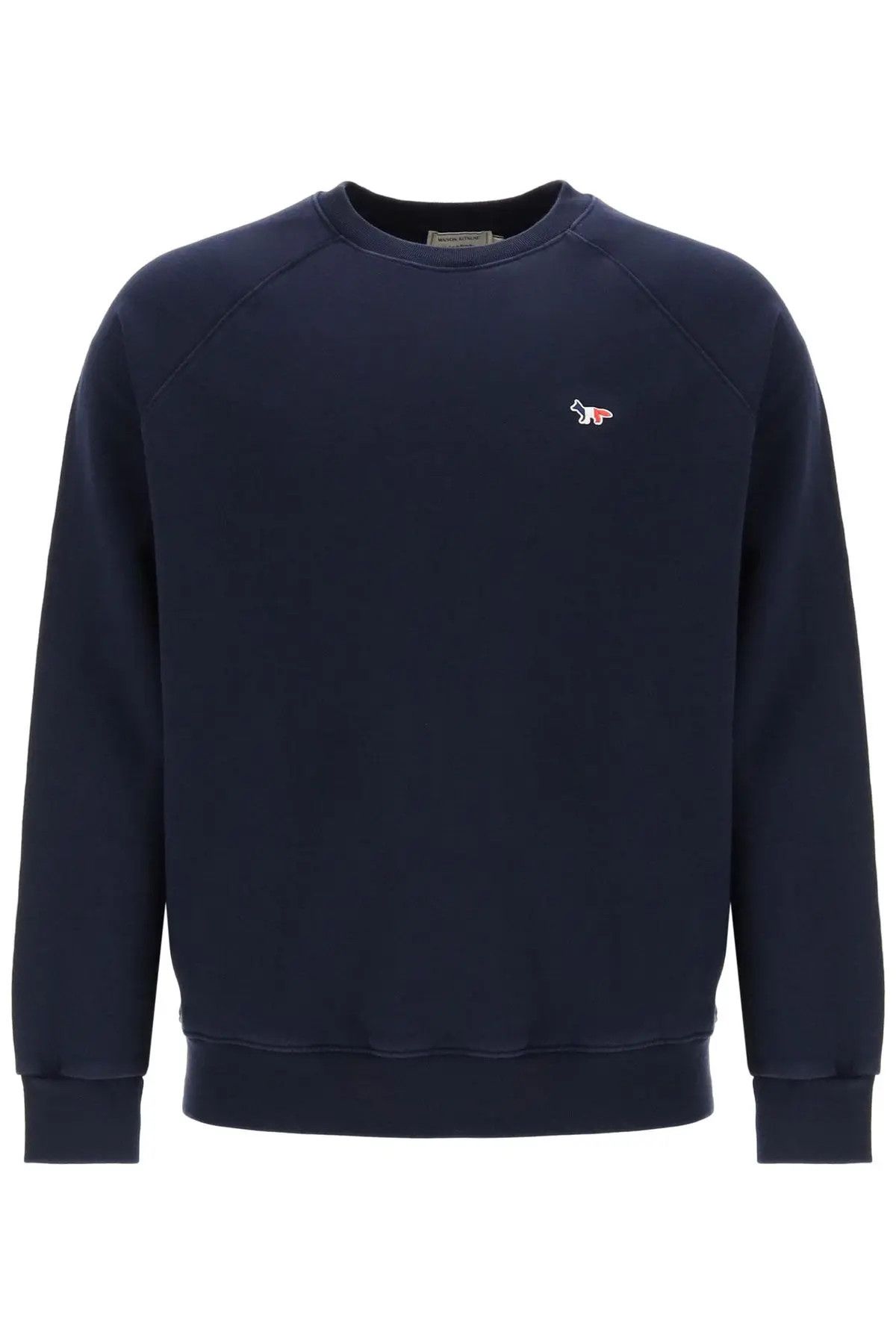 image of Maison Kitsune O1S22I1N0324 Tricolor Fox Sweatshirt In Blue, Men's (Size Small)