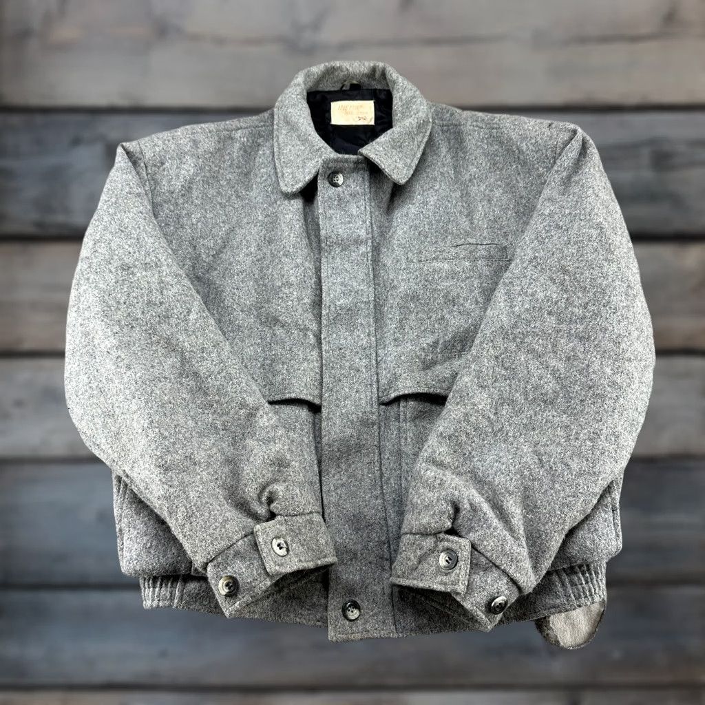 Vintage VINTAGE Fox Collection Jacket Men L Gray Bomber Wool Quilted Lined 80s 90s Workwear Casual Theme: 80s, 90s Mens Size US L / EU 52-54 / 3 - 1 Thumbnail