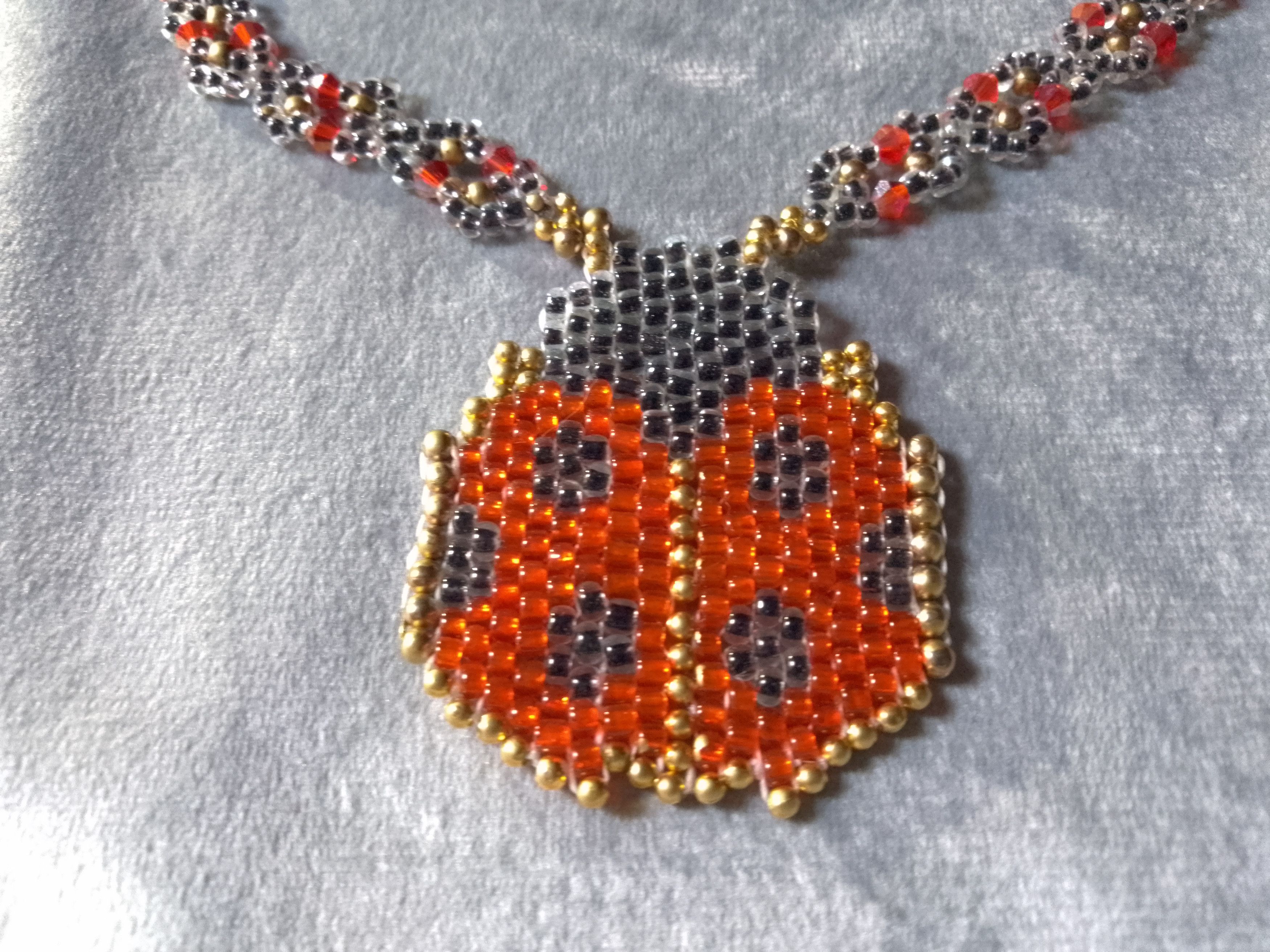 Handmade Necklace Beaded Pendant Ladybug Elegant Boho Unique Size ONE SIZE - 10 Thumbnail