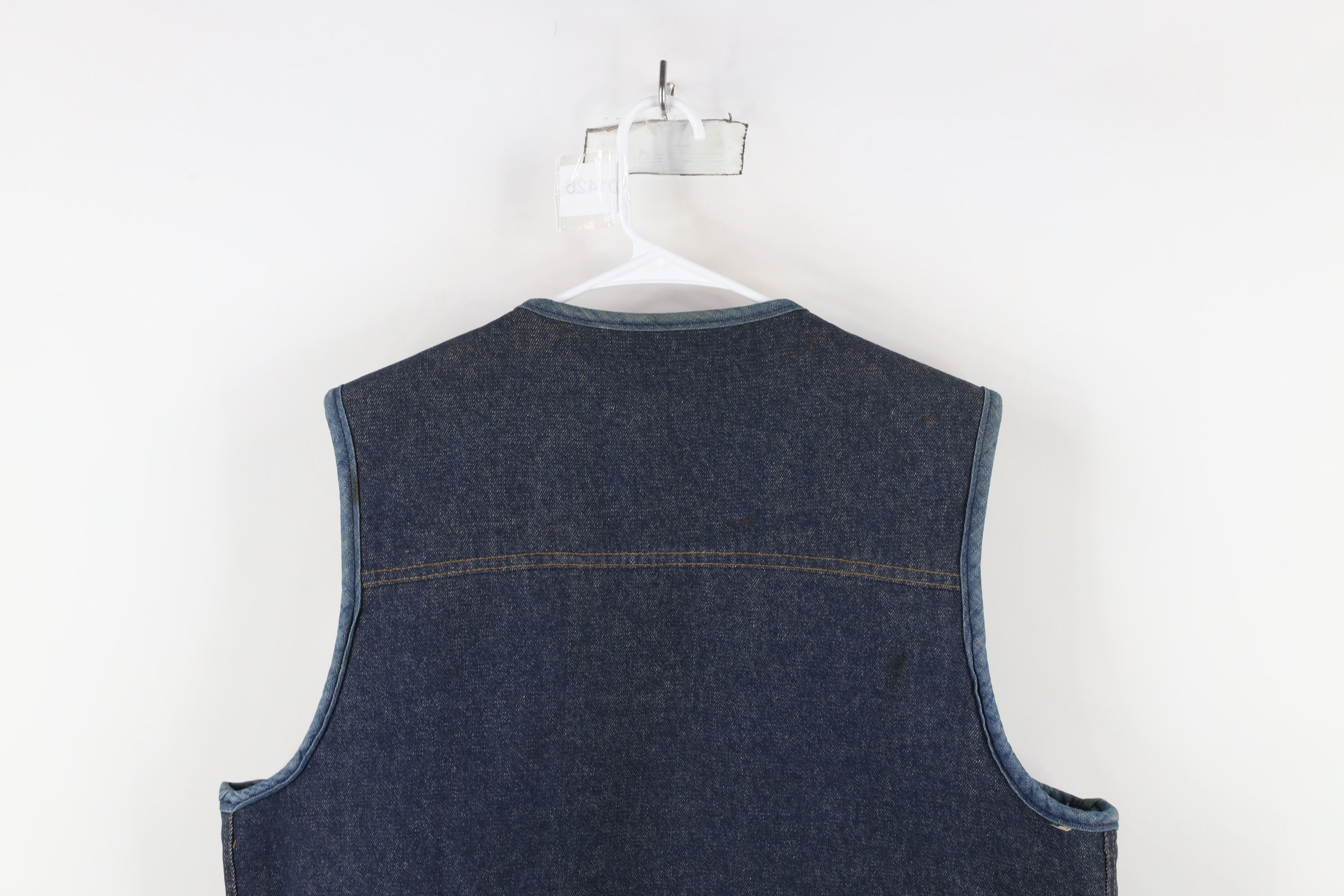 Vintage Vintage 70s Streetwear Fleece Lined Denim Vest Jacket USA Size US XL / EU 56 / 4 - 12 Thumbnail