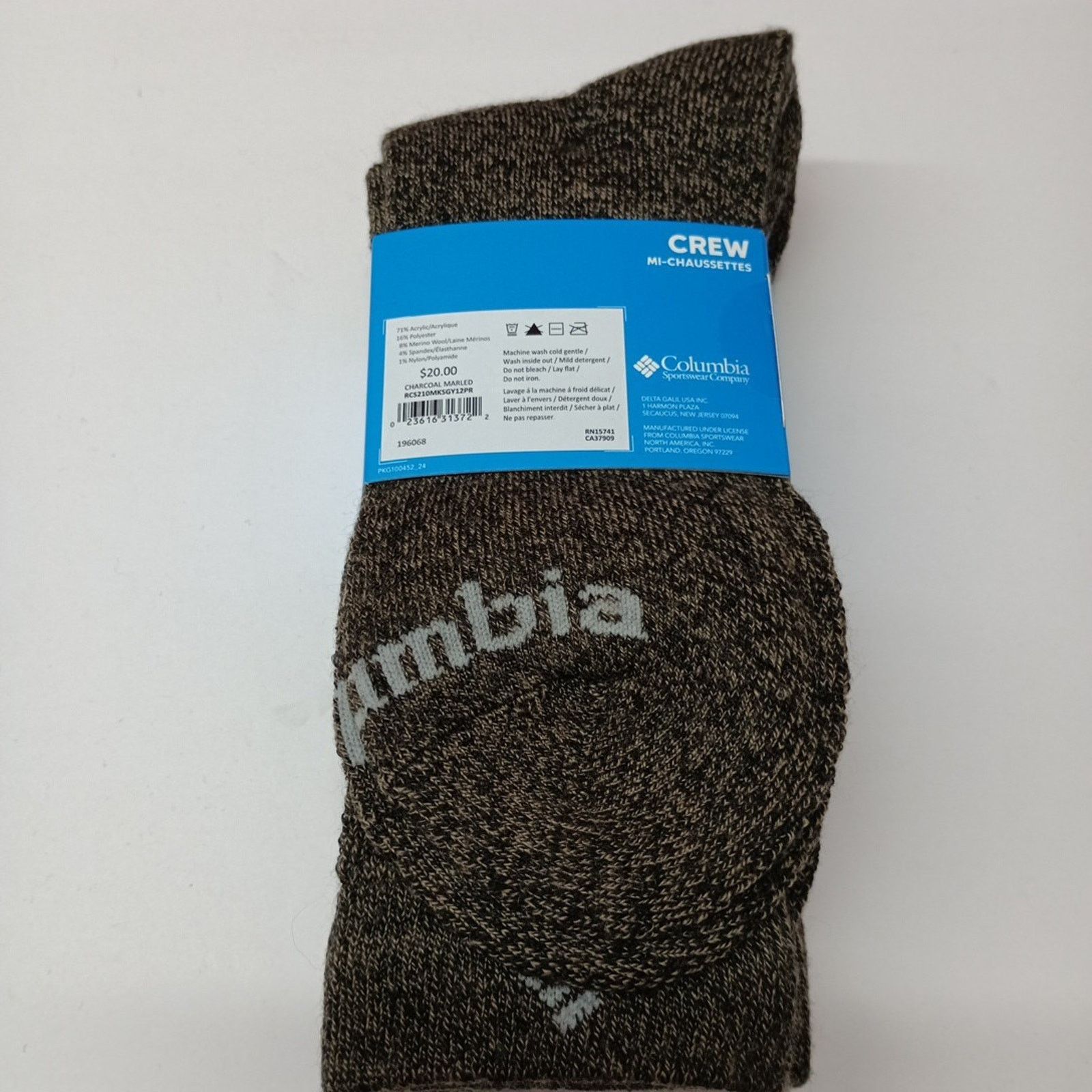 Columbia Men's Columbia 2-pack Wool-Blend Crew Socks Shoe Size: 6-12 Size ONE SIZE - 3 Thumbnail