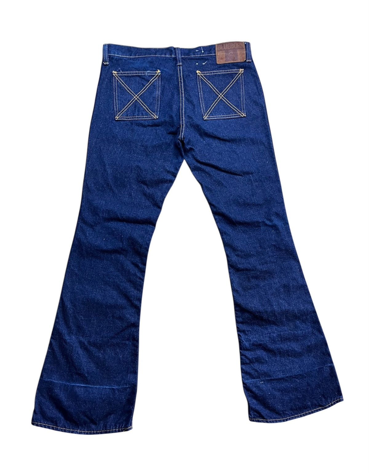 14th Addiction Rare 🗣️Vintage 70s Blue Born flare jeans fabric not rick owen Size US 33 - 2 Thumbnail