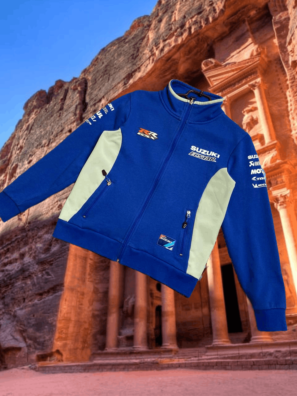 Vintage vintage Sweatshirt hoodie zip SUZUKI MOTO RACING sportwear Size US M / EU 48-50 / 2 - 1 Thumbnail