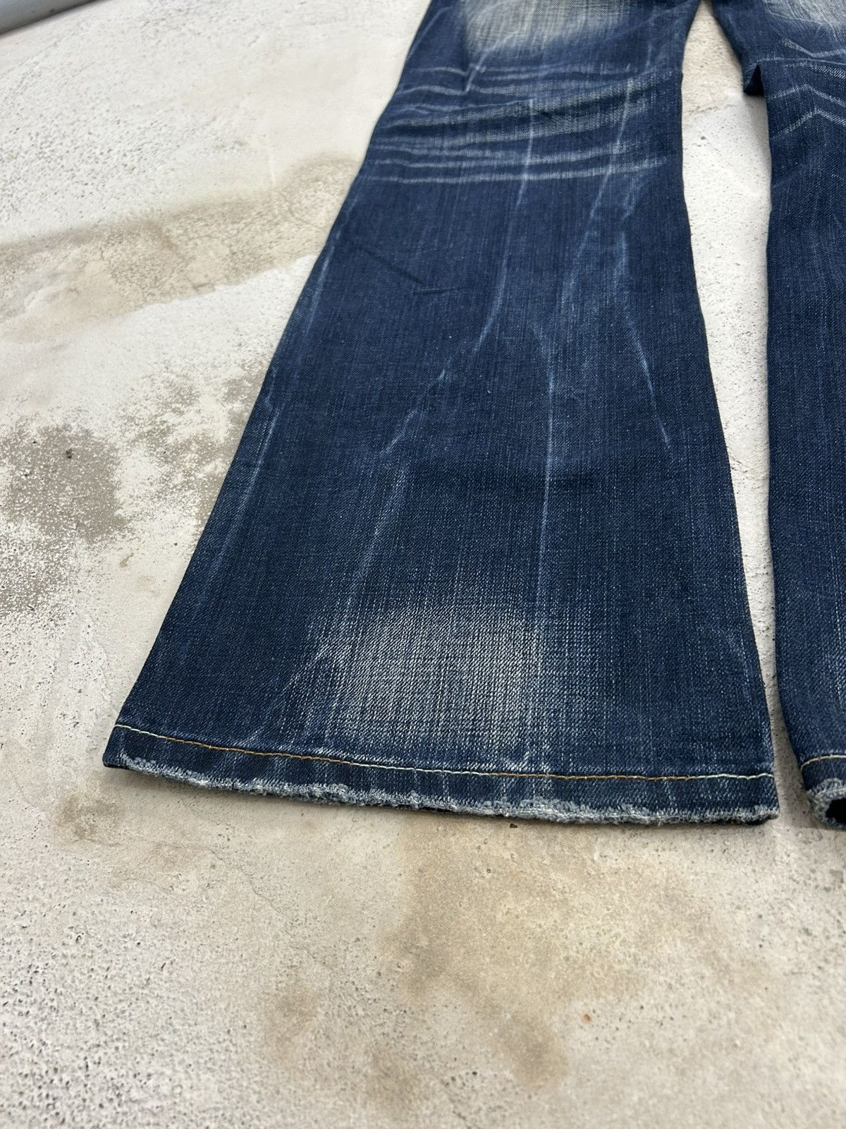 If Six Was Nine Super Flare Swell N Denim Japan Mud Washed Whisker Low Rise Size US 31 - 14 Thumbnail