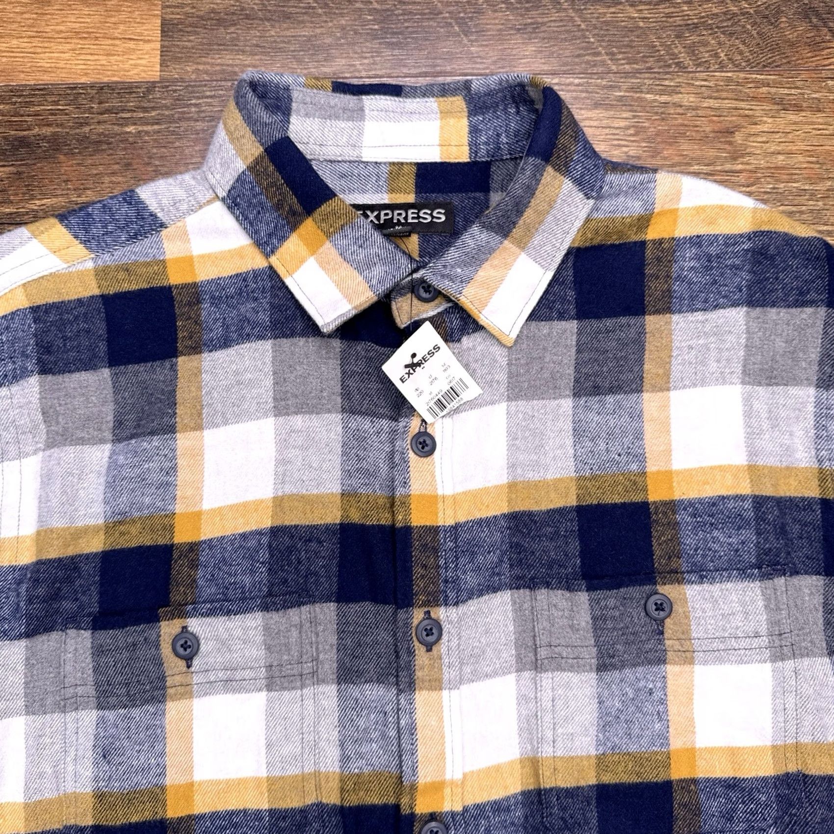 Express Express Shirt Mens M Button-Up Flannel Check Multicolor Cotton 4 Seasons Casual Travel Size US M / EU 48-50 / 2 - 4 Thumbnail