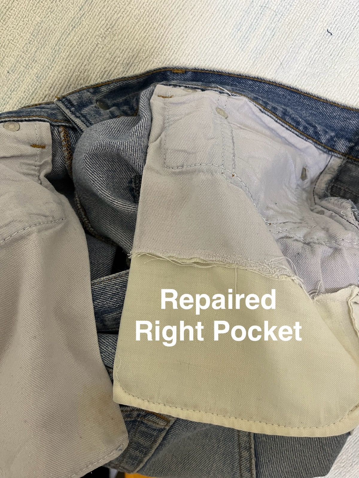 Levi's Vintage 80s Levis 501 Distressed Repaired Boro Size US 32 / EU 48 - 18 Thumbnail