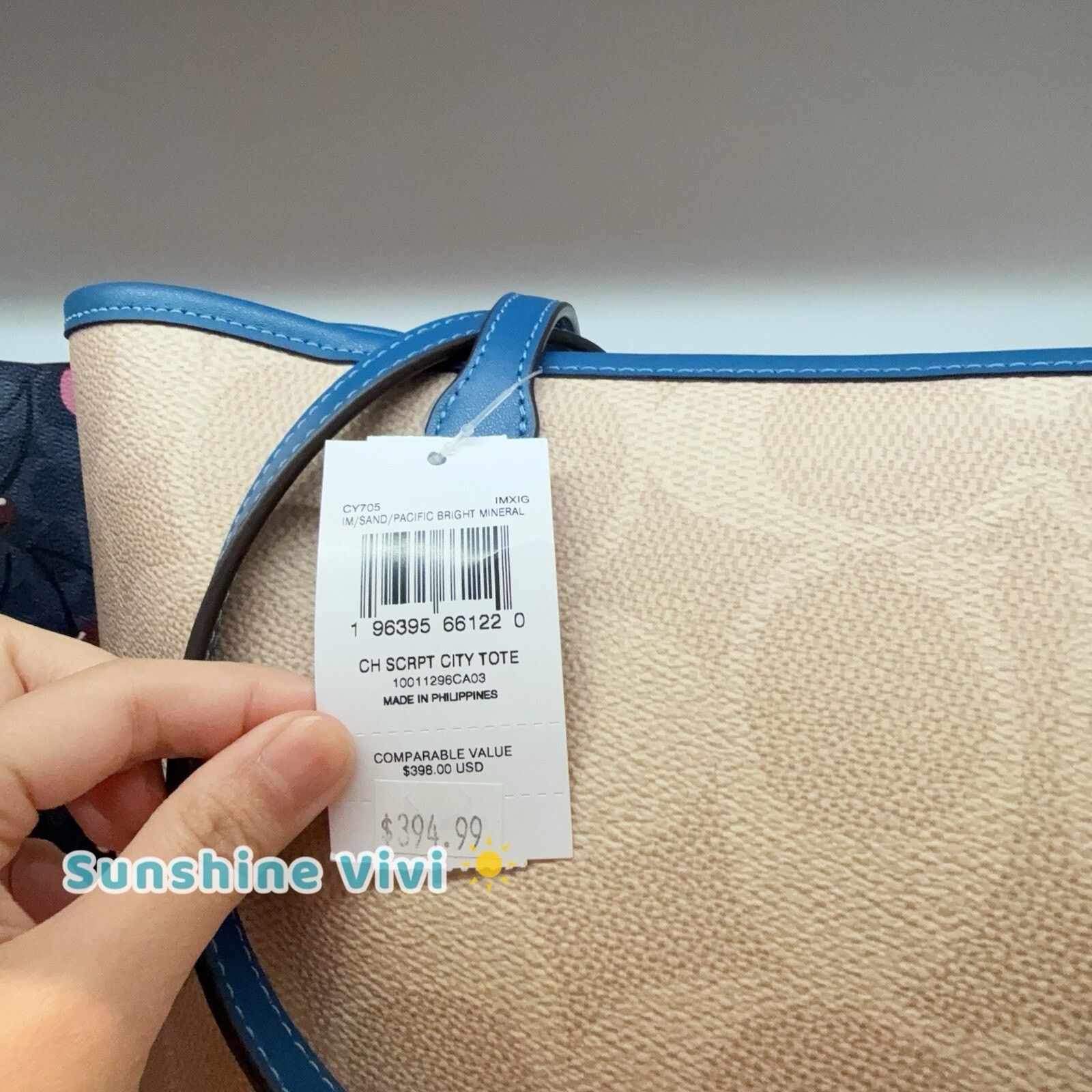 Coach NWT COACH City Tote Bag CY705 Pacific Bright Mineral Size ONE SIZE - 4 Thumbnail