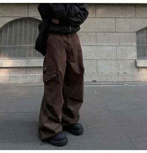 VIBE Stylish Brown Cargo Pants Size US 33 - 3 Thumbnail