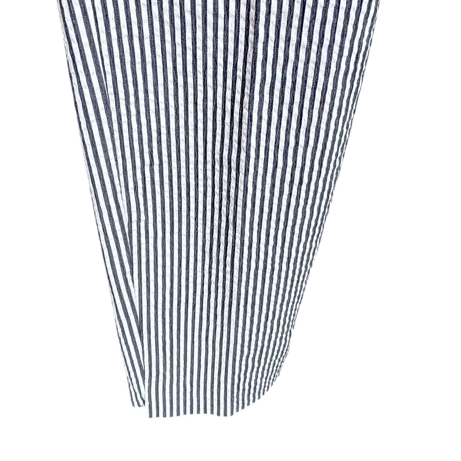 Zara Zara Womens Seersucker Blue White Striped Stretch Straight L Size 30" / US 8 / IT 44 - 4 Thumbnail