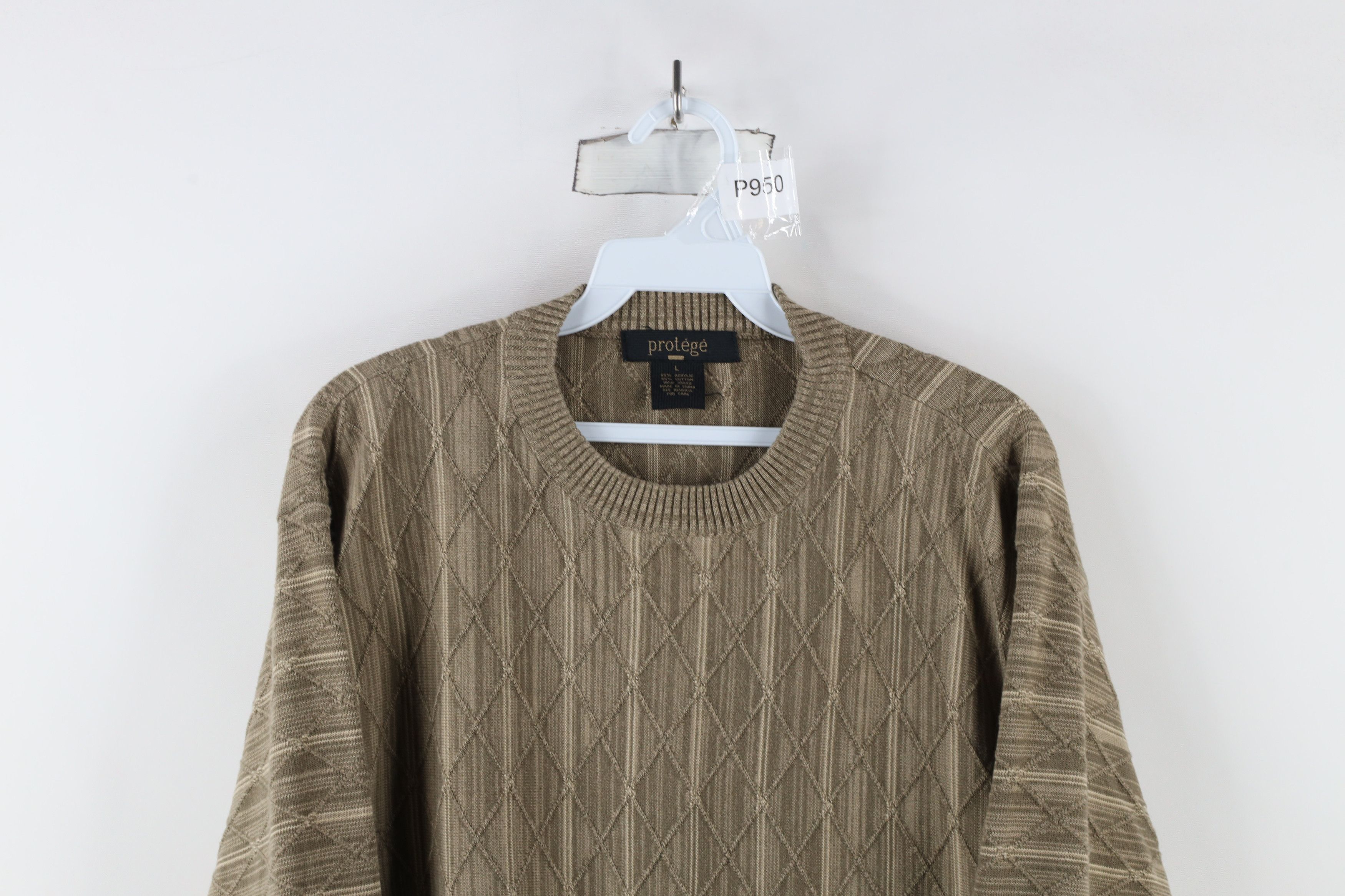 Vintage Vintage 90s Coogi Style Diamond Knit Crewneck Sweater Size US L / EU 52-54 / 3 - 2 Thumbnail