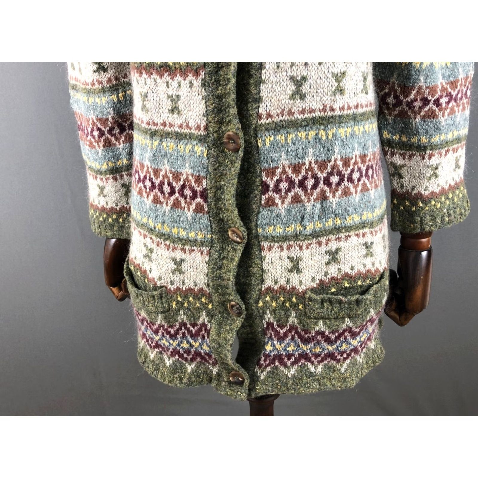 Bogner Bogner Cardigan Women Multicolor Wool Mohair Nylon Silk V-Neck Long Sleeve 8 Patterned Sweater Size M / US 6-8 / IT 42-44 - 6 Thumbnail