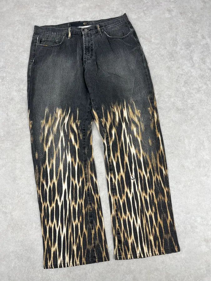 Just Cavalli AW2004 Cavalli Grey Fire Flames Denim Jeans Size US 31 - 7 Thumbnail