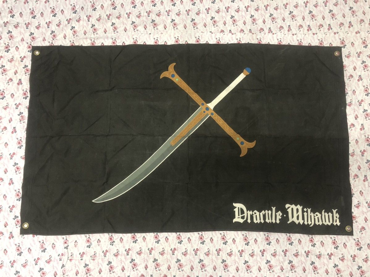 Anime One Piece Dracule Mihawk Takanome pirate flag