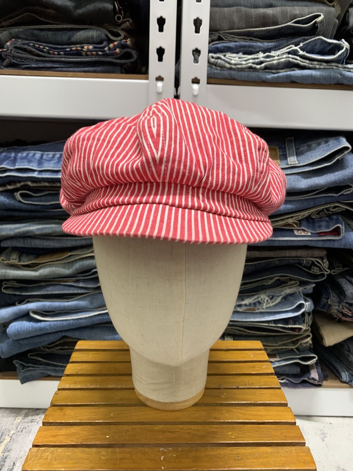 If Six Was Nine Japanese Brand Retro Hickory Striped Newboys Hat Size ONE SIZE - 2 Thumbnail