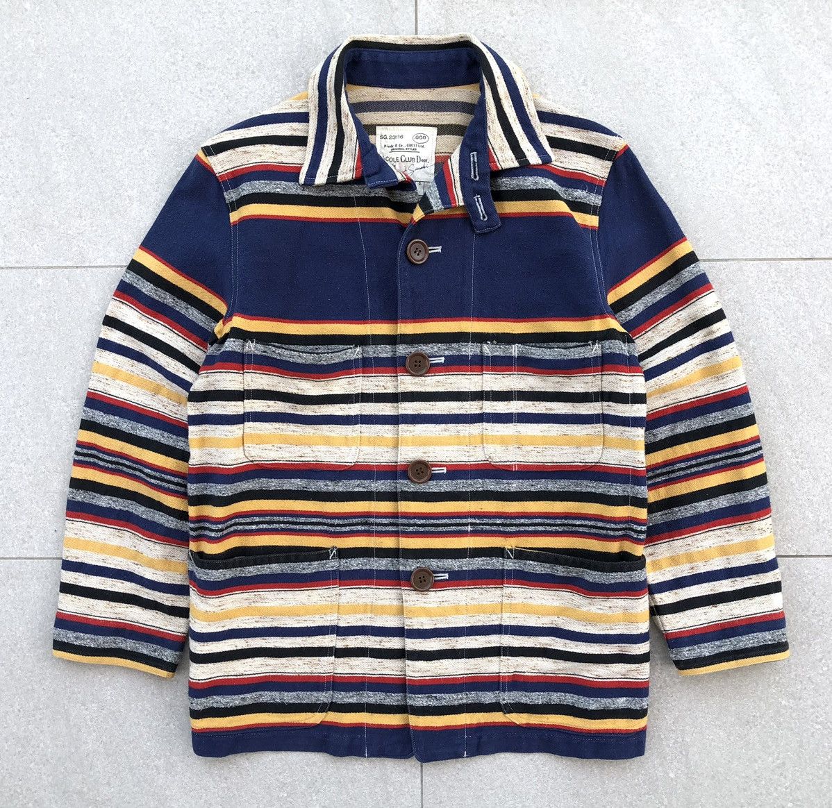 Nicole Club Nicole Club Dept. Multicolour Stripped Canves Coat Jacket Size S / US 4 / IT 40 - 1 Thumbnail