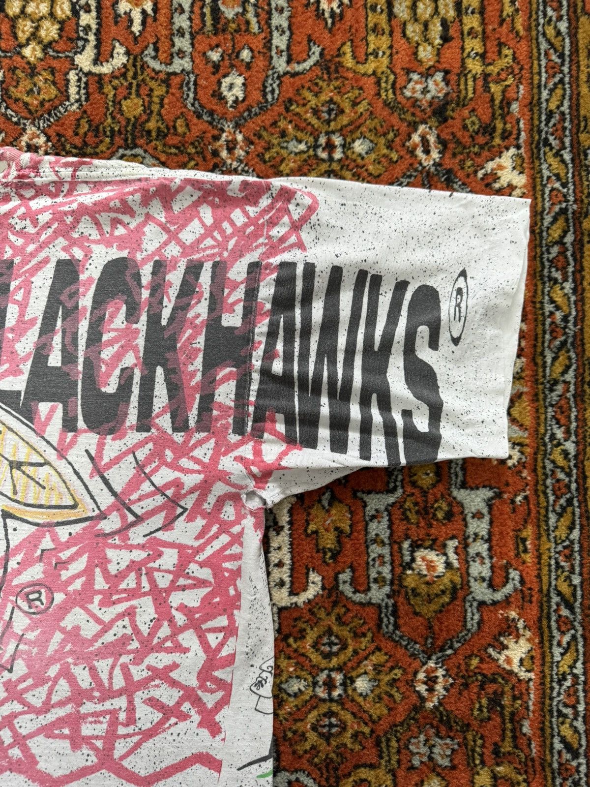 NHL Vintage90s Chicago Blackhawks All Over Print Magic Johnson Size US XL / EU 56 / 4 - 10 Thumbnail