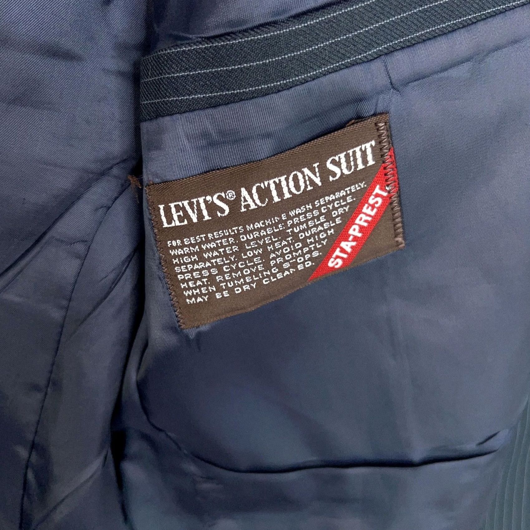 Levi's VINTAGE Levi's Blazer Mens 44R Pinstripe Action Suit Sta Prest Jacket 80s Size 44R - 4 Thumbnail