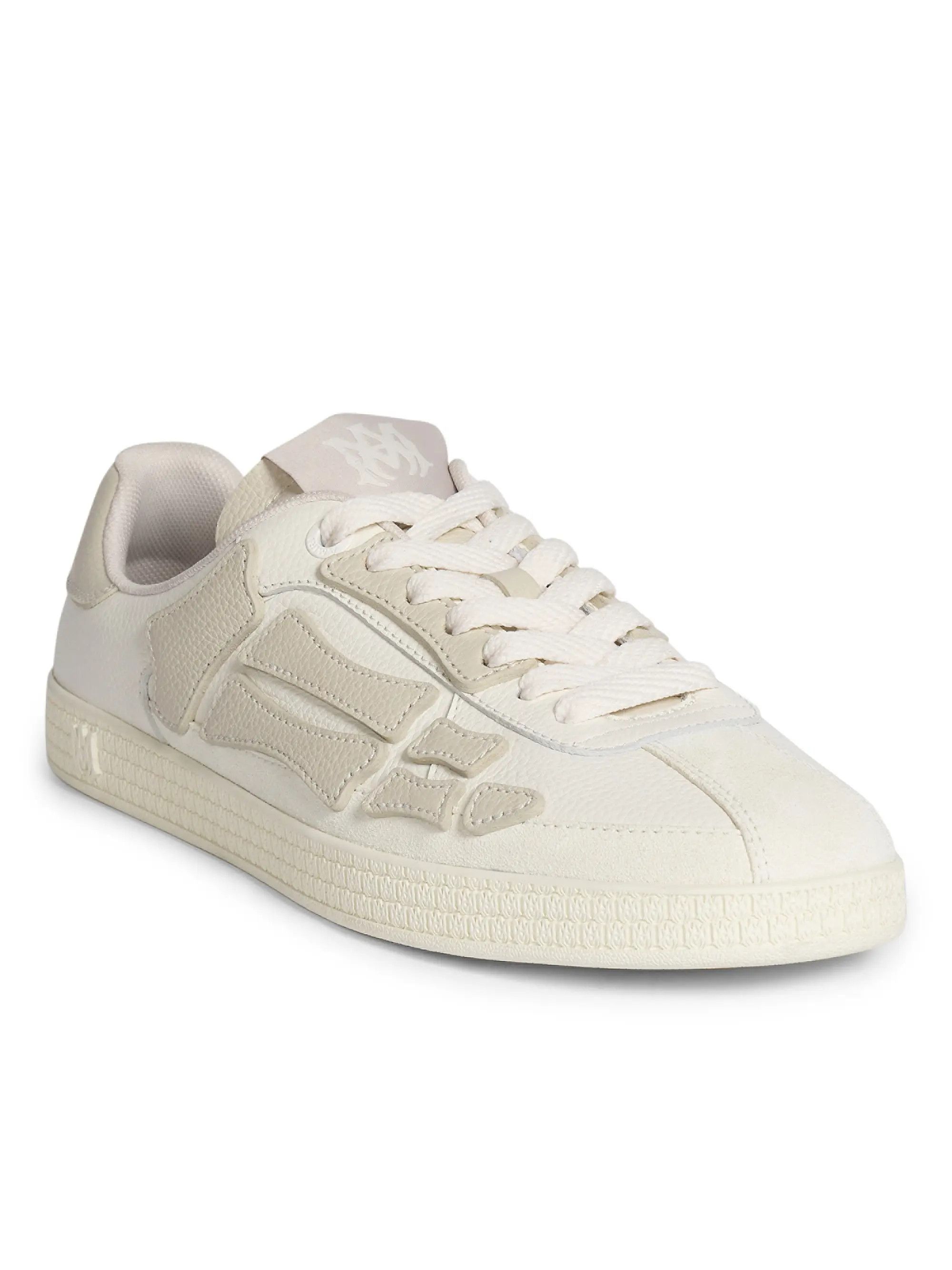 Amiri os11x1225 Pacific Bones Leather Sneakers in Birch Size US 10 / EU 43 - 2 Thumbnail