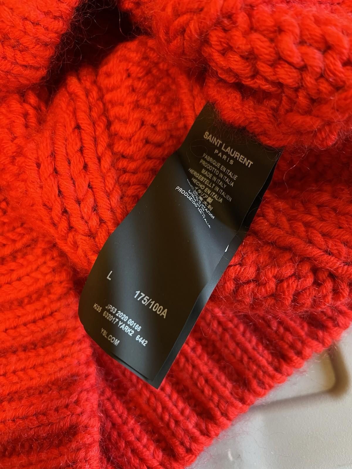 Saint Laurent Paris Saint Laurent Paris Crewneck Sweater Red L Virgin Wool Size US L / EU 52-54 / 3 - 5 Thumbnail