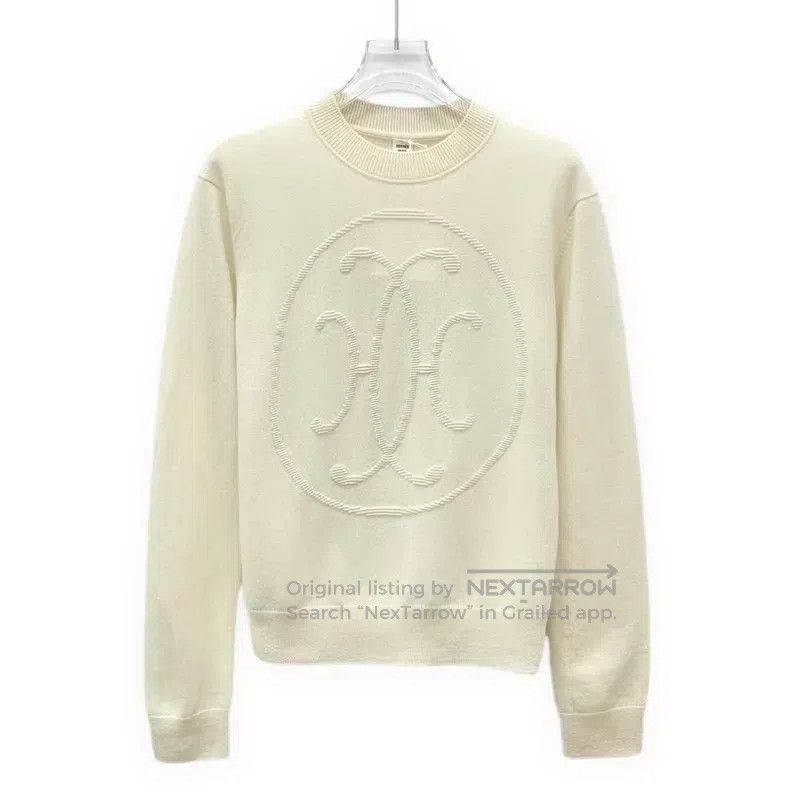 Hermes Hermes Beige cashmere round neck long sleeve knit sweater Size XS / US 0-2 / IT 36-38 - 1 Thumbnail